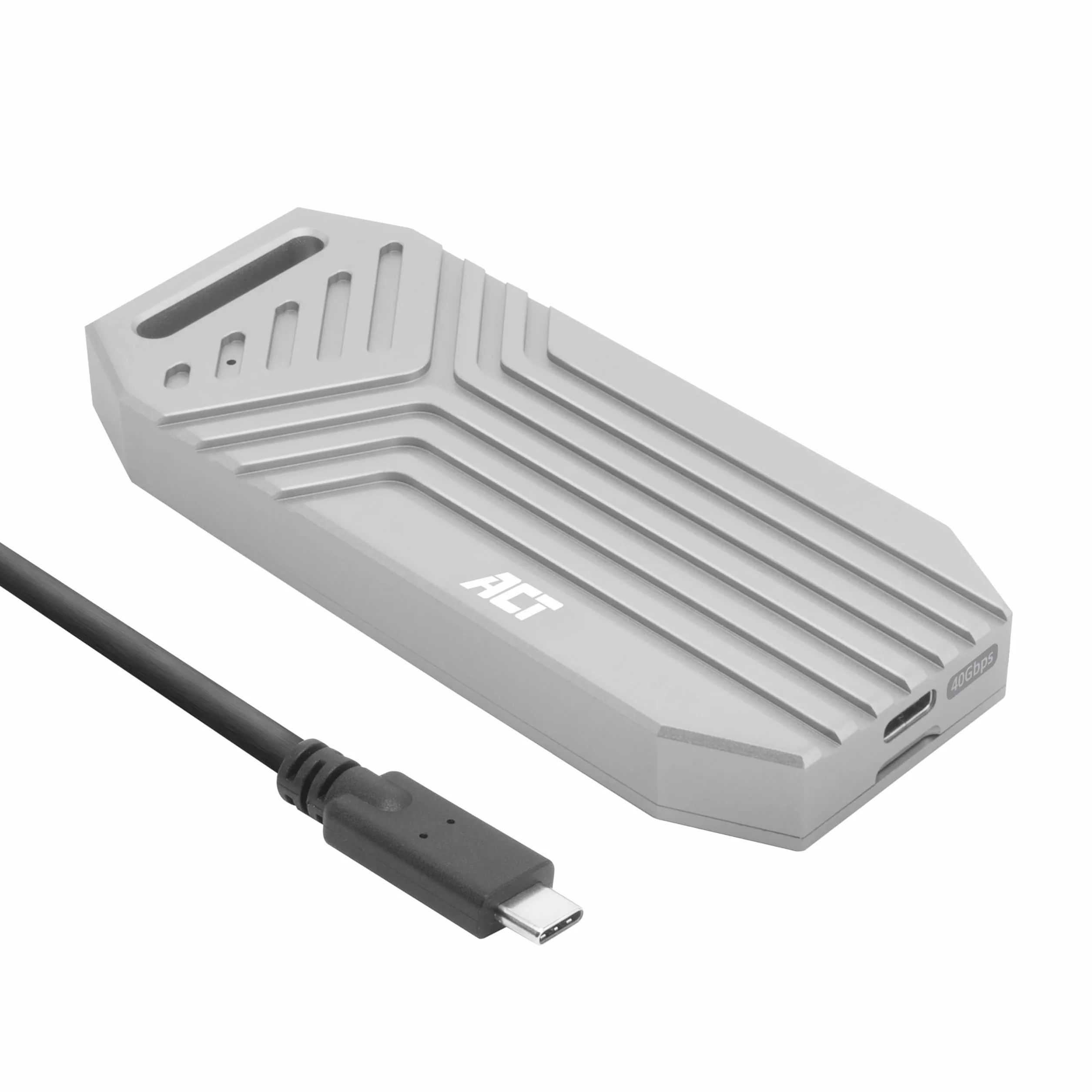 ACT Obudowa USB4 M.2 NVMe SSD, M.2 2280 NVMe/PCIe z M-Key lub B+M-Key, 40 Gb/s, beznarzędziowa, aluminiowy radiator, typ C - AC1625
