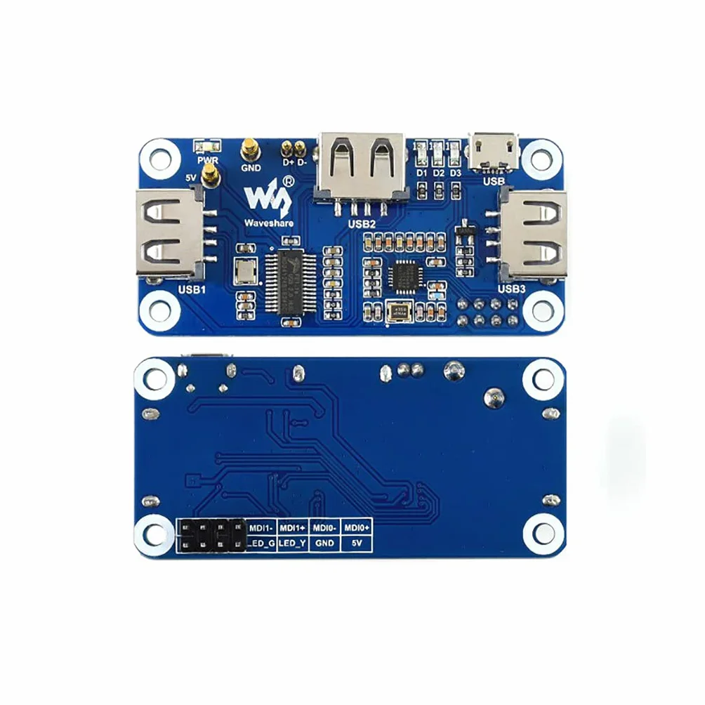 PoE Ethernet/USB HUB Hat do Raspberry Pi Zero/Zero W/Zero WH, 3X USB 2.0 Porty, 10M / 100M RJ45 Port, 802.3af-Compliant
