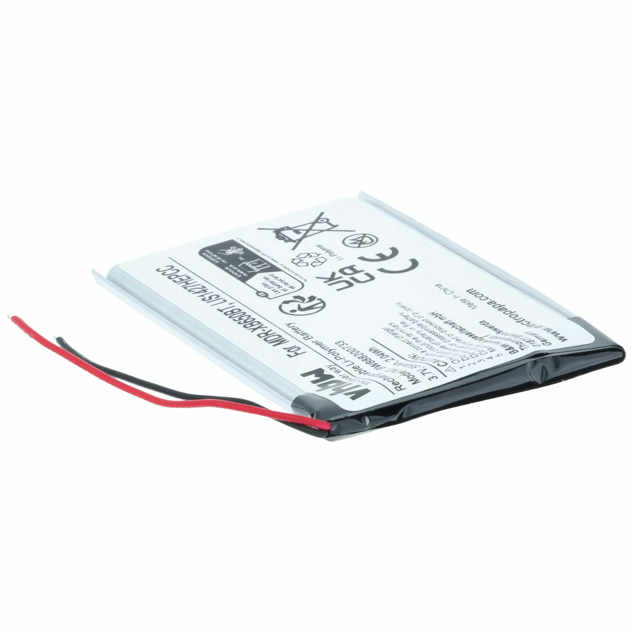 vhbw Bateria zamienna kompatybilna z bezprzewodowymi słuchawkami Sony NWZ-E463, NWZ-E464, NWZ-S764 (550 mAh, 3,7 V, litowo-polimerowy)