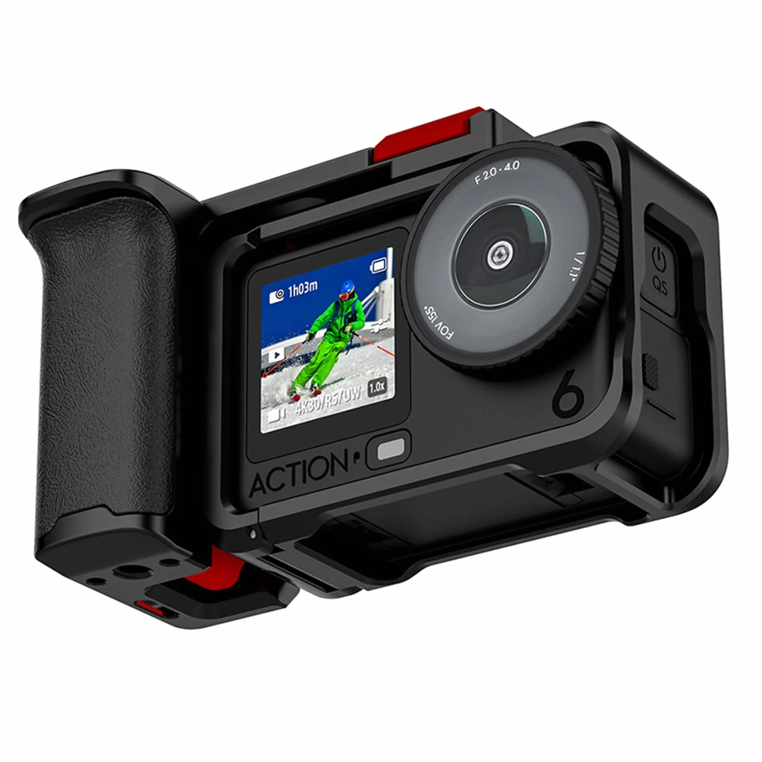 Zestaw uchwytów ulicznych do DJI Osmo Action 6, metalowy uchwyt do kamery z klatką dla królika, ergonomiczną konstrukcję, klatka ze stopu aluminium do DJI OSMO ACTION 6, akcesoria do kamer