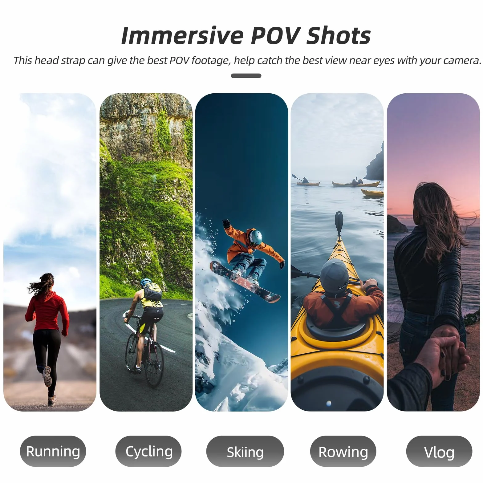 Opaska na głowę do DJI Osmo Nano, pionowa/pozioma opaska na głowę z obrotowym, regulowanym elastycznym paskiem mocującym do akcesoriów DJI Osmo Nano