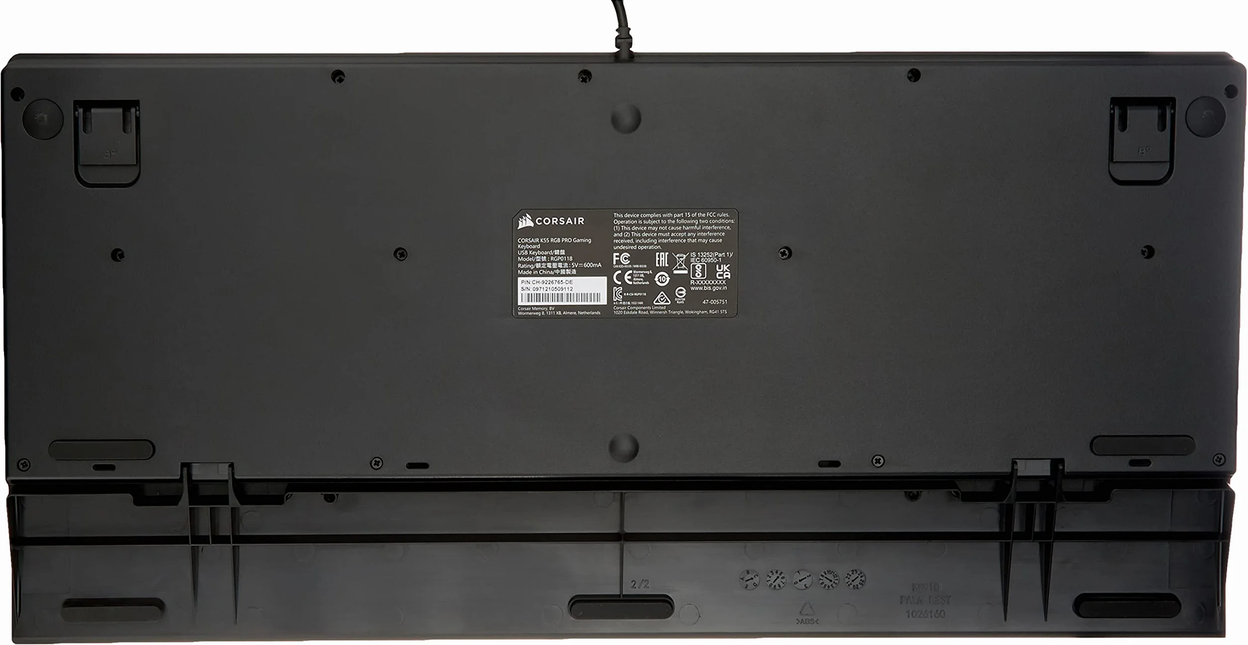 CORSAIR K55 RGB PRO przewodowa klawiatura membranowa, IP42, ochrona przed kurzem i wodą rozbryzgową, 6 przycisków makro z integracją Elgato, kompatybilna z iCUE, QWERTZ DE, PC, Mac, Xbox, czarna