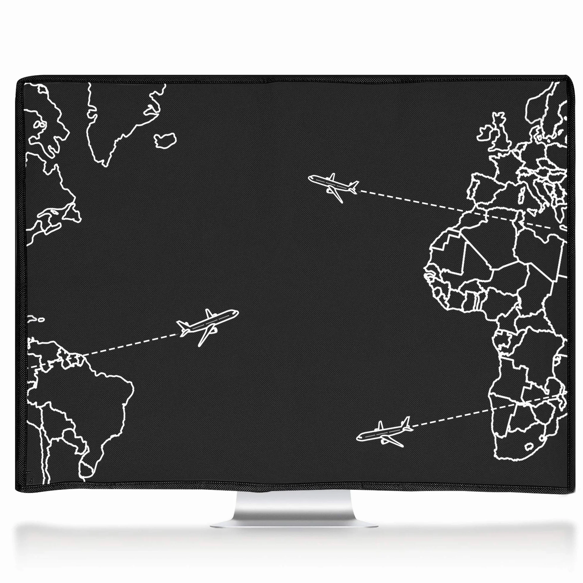 kwmobile Pokrowiec na monitor komputerowy 27-28" biało-czarny