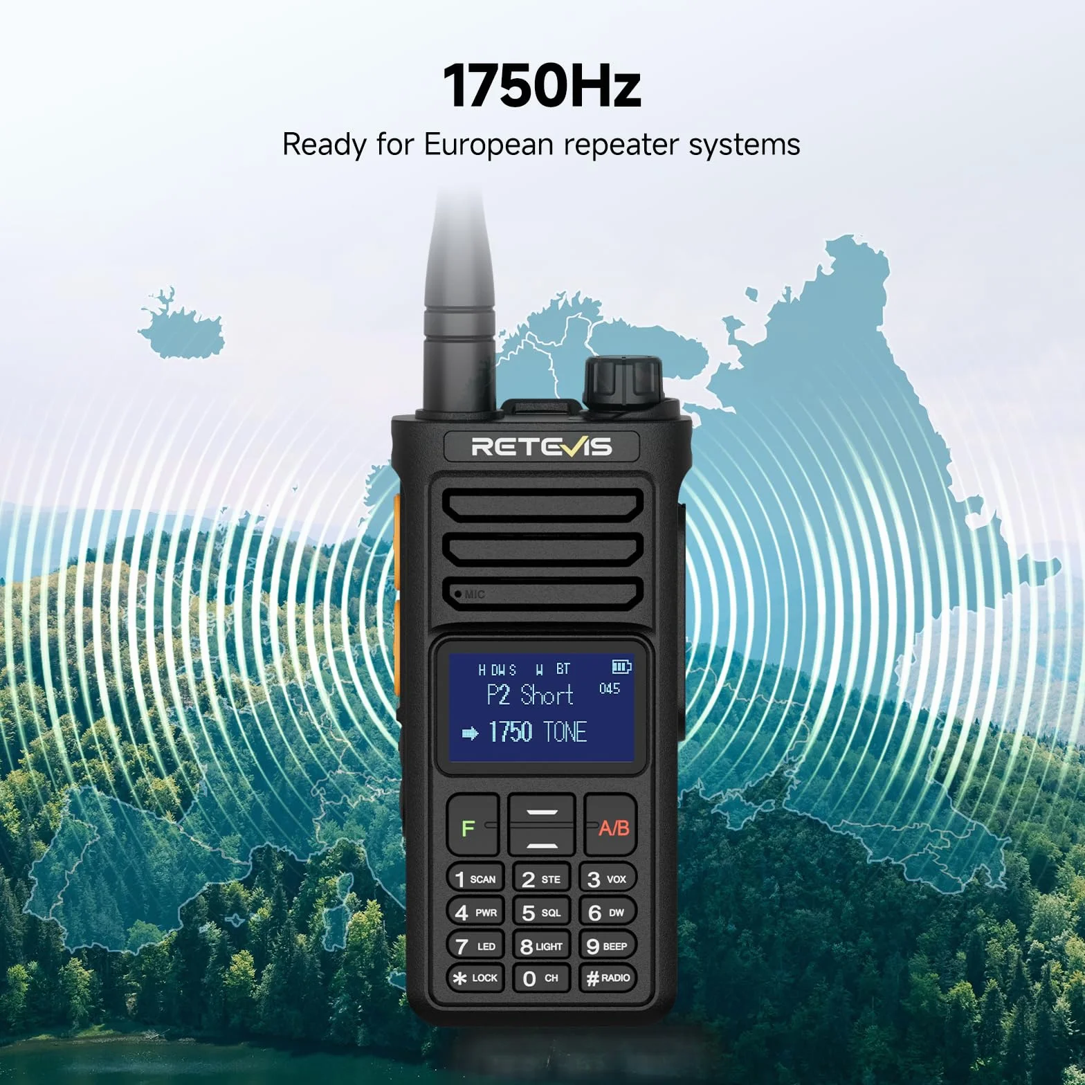 Retevis Ailunce RA89R Radiotelefon Amatorski Ze Słuchawką, Sterowanie Aplikacją, Tymczasowy Repeater, Transmisja Danych/Ładowanie Przez Usb Typu C, Am/Fm, 2800 Mah, Dla Entuzjastów Outdooru
