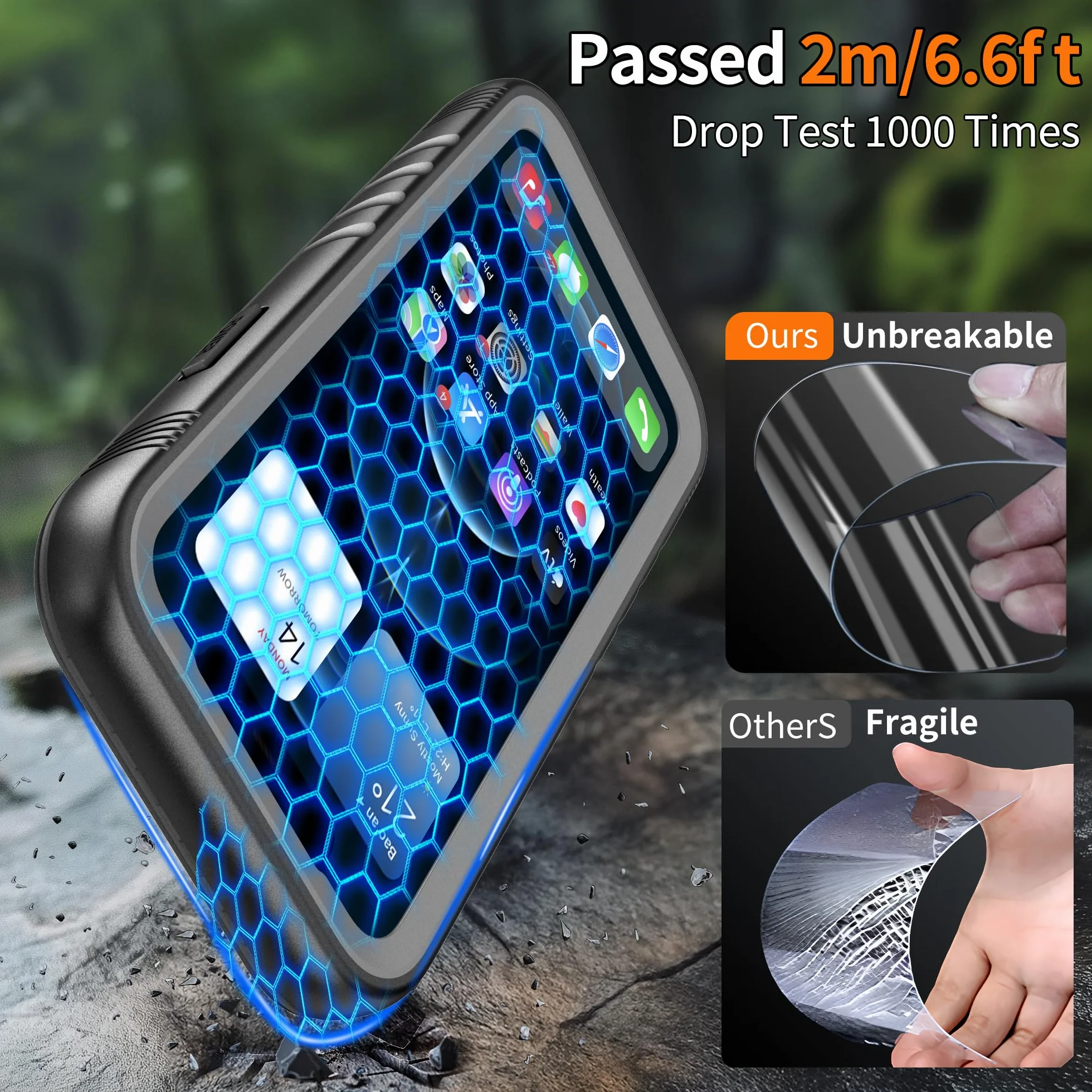 Cozycase Wojskowe Pancerne Etui do iPhone 11 Pro Wodoszczelne IP68 360 Case Z Pełna Ochroną Ekranu i Aparatu Smycz Obudowa Full Dwustronne 11Pro Waterproof Cover Czarny