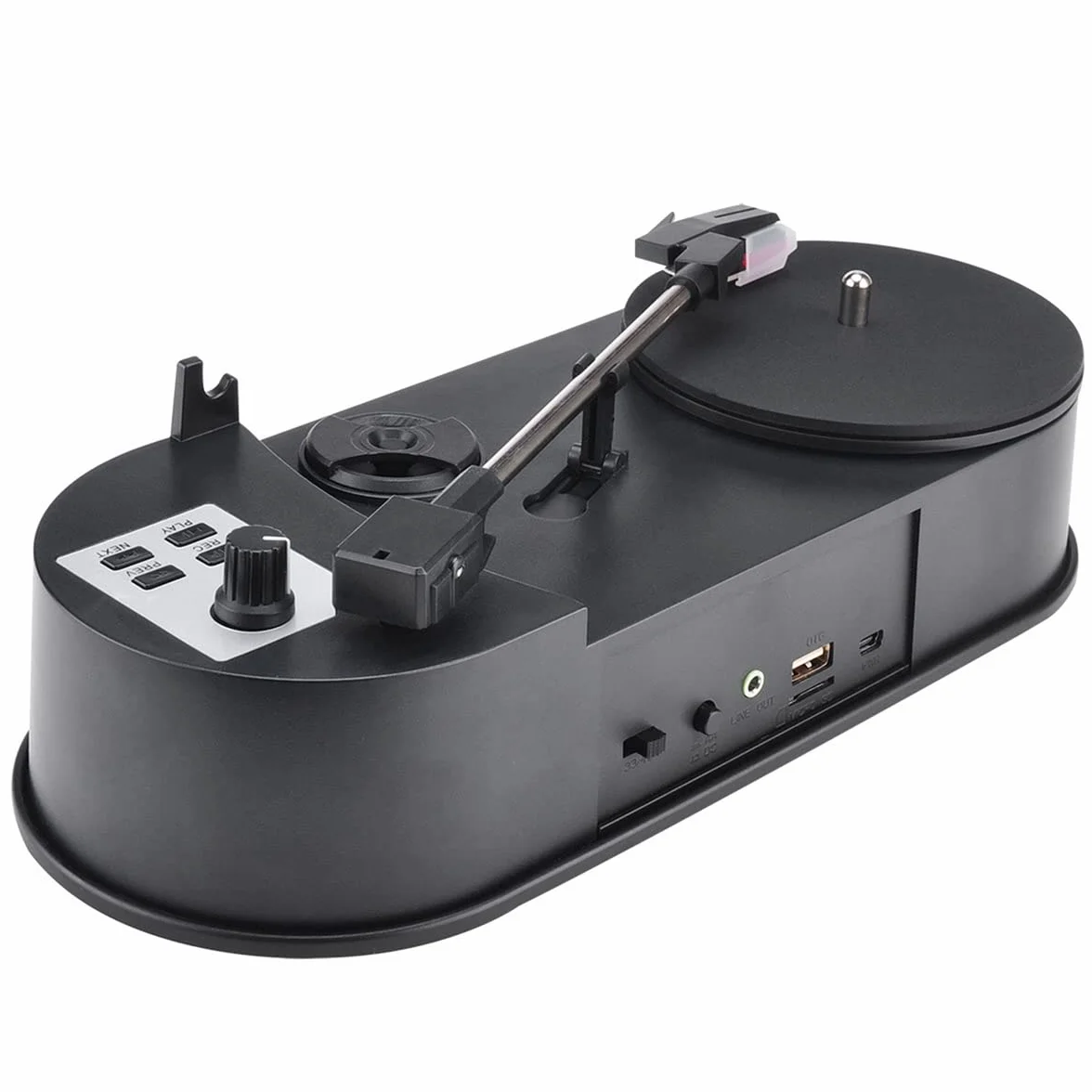 1 zestaw mini płyt winylowych gramofon bezpośredni obrót dysk U MP3 czarny mini fonograf