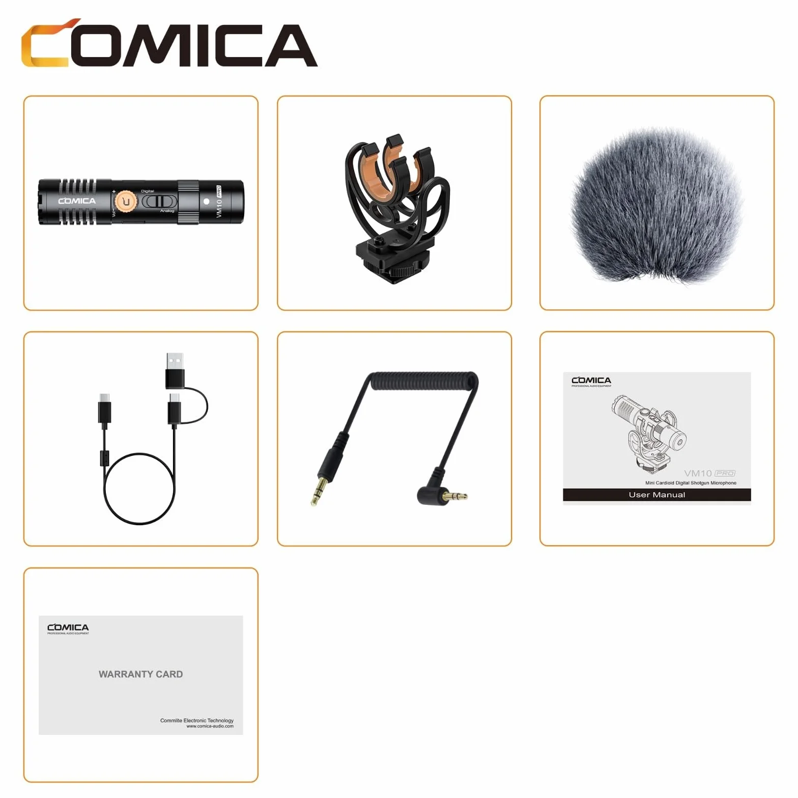 COMICA Vm10 Pro Shotgun Microphone Mic USB C do aparatu, smartfona, tabletu, komputera. Idealny do vlogowania, przesyłania na żywo, odzyskiwania. Podwójny tryb Vifeo USB Shotgun Microphone with Gain
