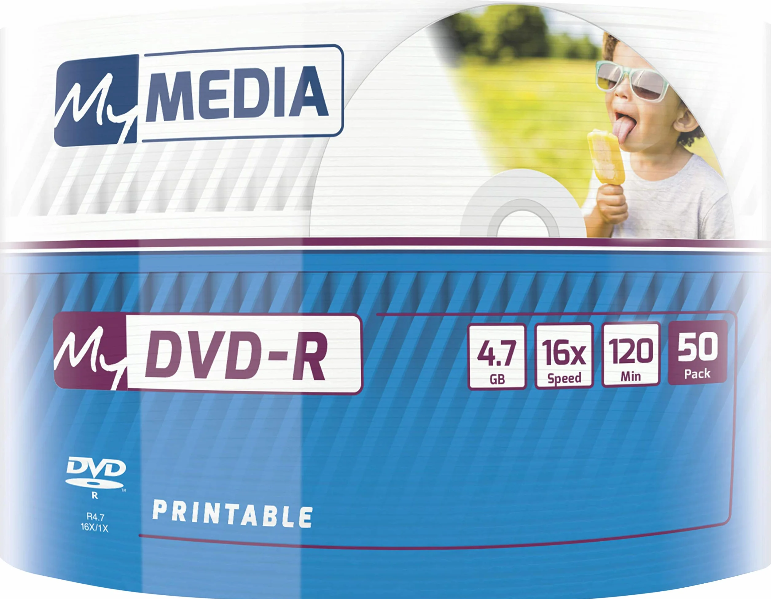 Dvd‑R 16 x 4.7 GB, Opakowanie 50 Szt, Wrzeciona, Surowe Płyty DVD do Zadrukowania, 16-Krotna Prędkość Wypalania i Długa Żywotność, DVD, Pusta DVD, Surowe DVD