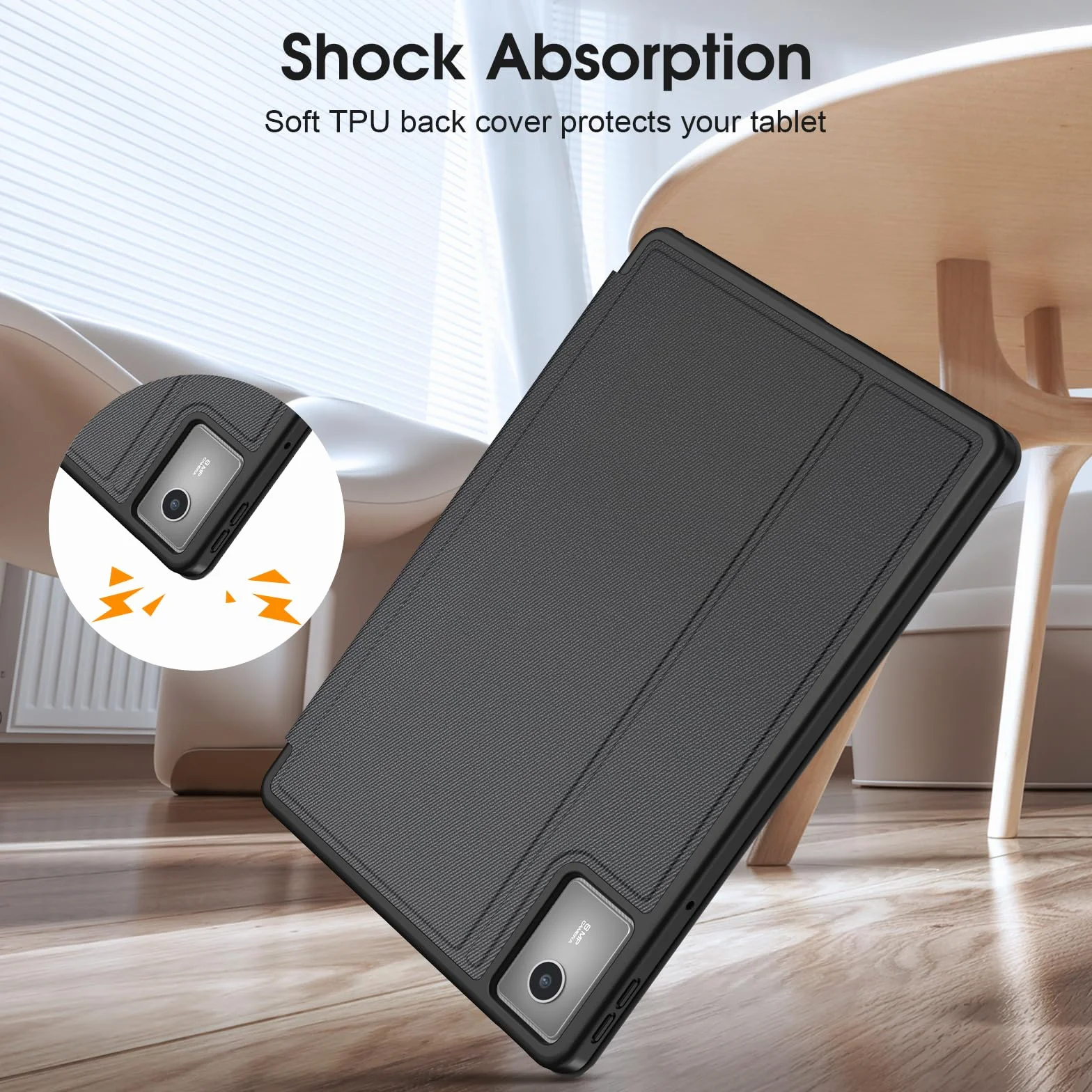 Fintie Etui ochronne na Lenovo Idea Tab 11 cali 2025 TB-336ZU TB-336FU, Slim TPU Folio z uchwytem na rysik, czarne