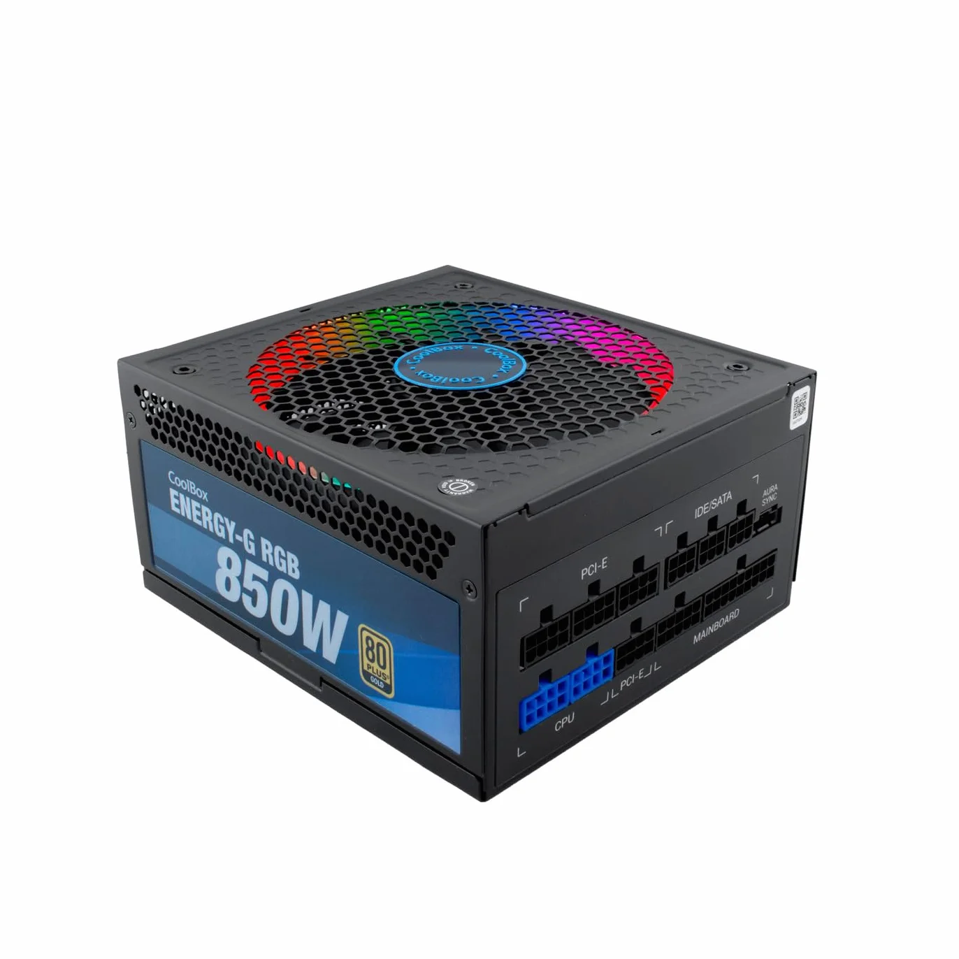 Deep Gaming Energy-G zasilacz PC 850 W, 80 Plus Gold, pełny moduł, oświetlenie, ARGB, ATX 12 V, kompatybilny z Nvidia RTX serii 30, czarny