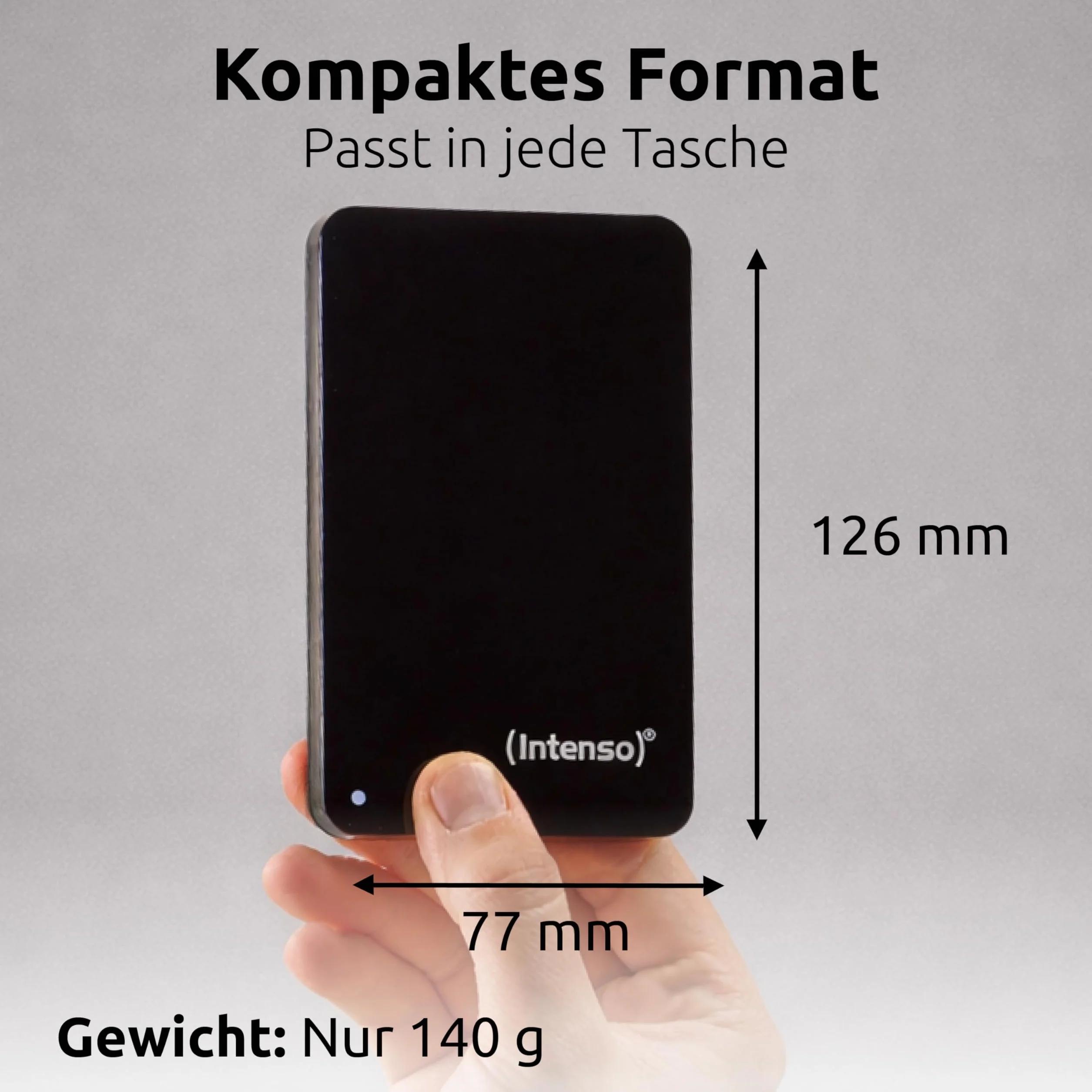 Intenso Memory Drive Portable Hard Drive 4 TB, przenośny zewnętrzny dysk twardy z torbą - 2,5 cala, 5400 obr./min, pamięć podręczna 8 MB, USB 3.0 czarny
