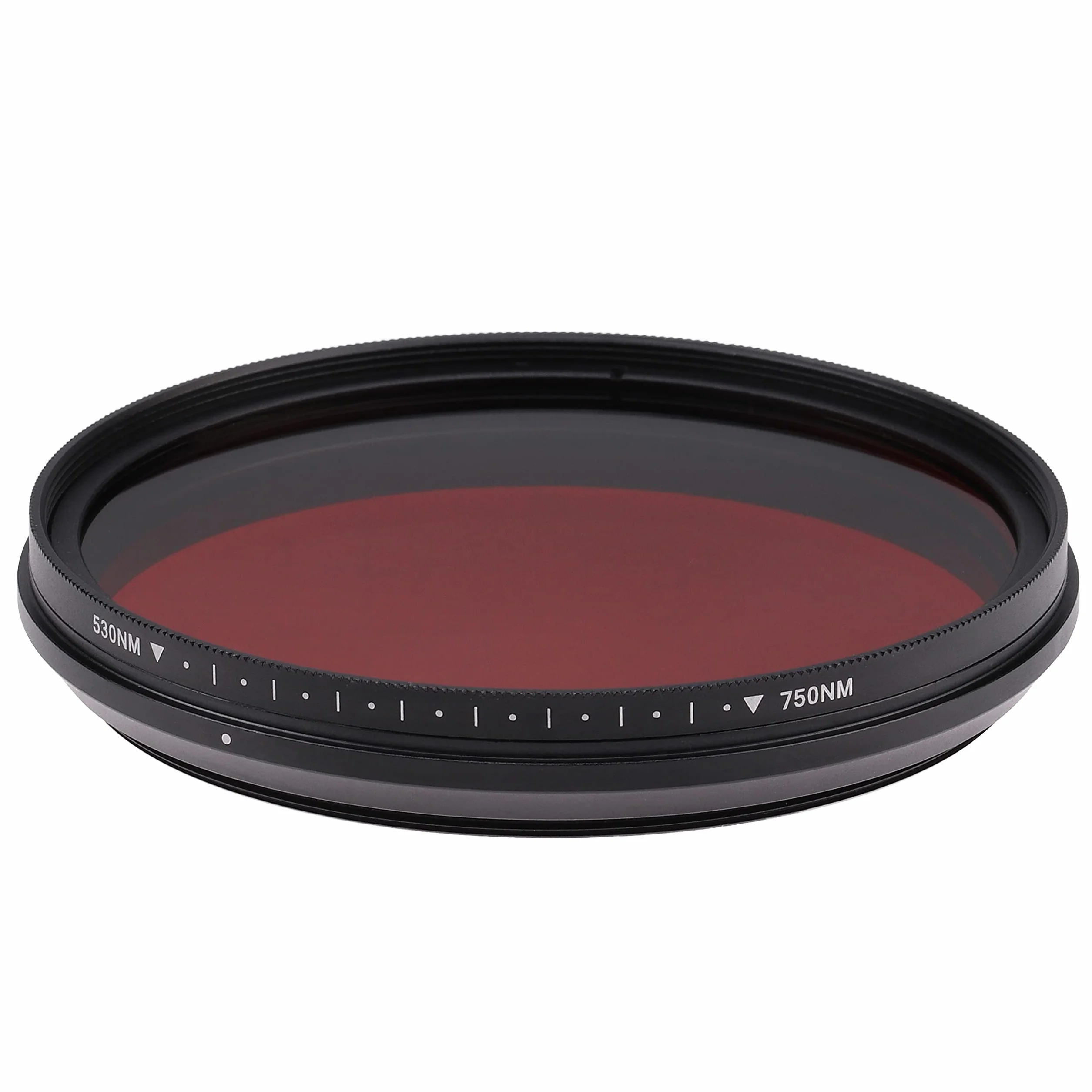 Fotga Optyczny okrągły regulowany filtr podczerwieni, 58 mm, filtr podczerwieni, filtr rentgenowski, zmienny od 530 nm do 750 nm, filtr obiektywu sześć w jednym do fotografii na podczerwień