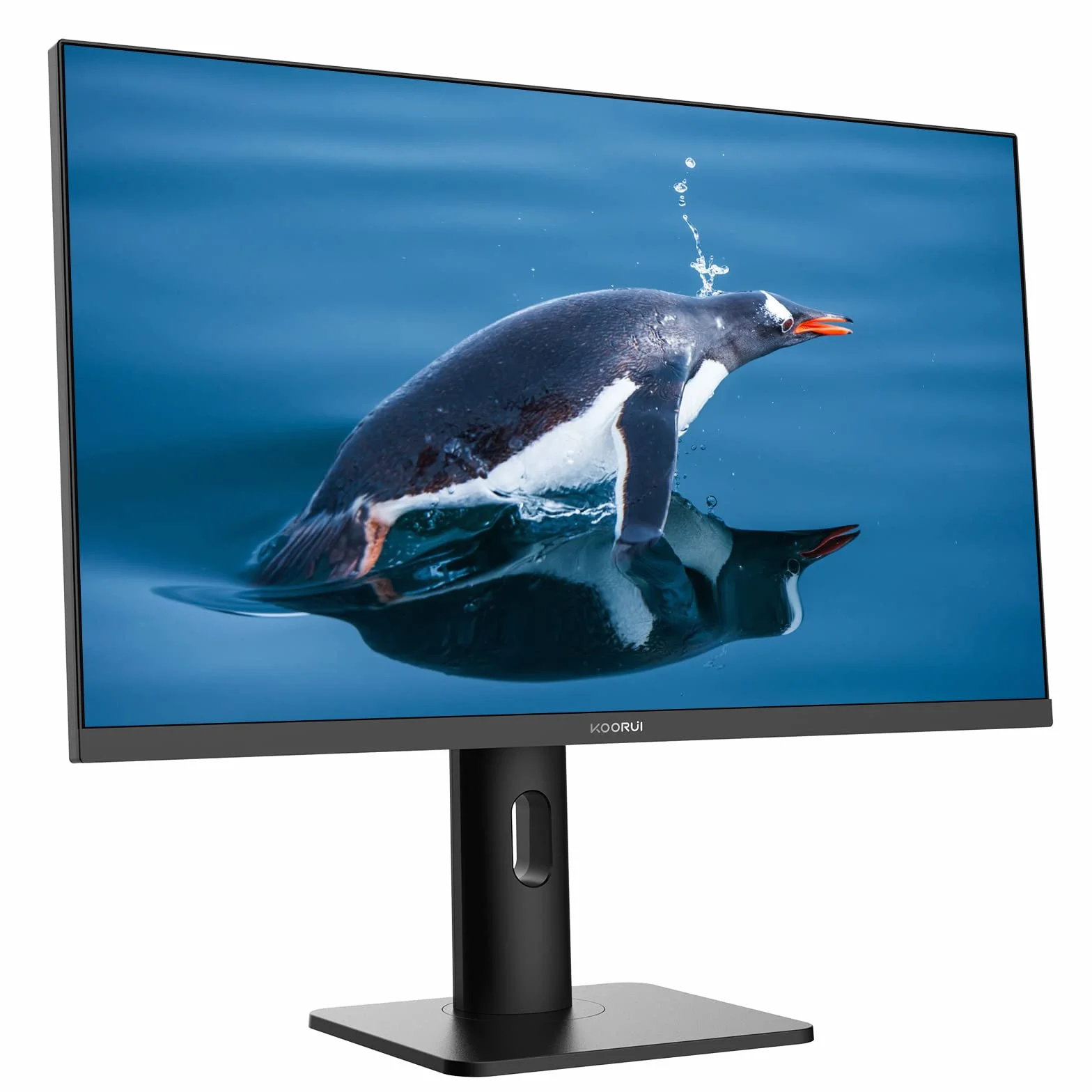 KOORUI Monitor QHD 27 cali, wyświetlacz IPS, 99% Adobe RGB, z regulacją wysokości, 2560 x 1440 pikseli, 60 Hz, 5 ms, USB typu C (65 W), DisplayPort 1.2, HDMI 1.4, czarny
