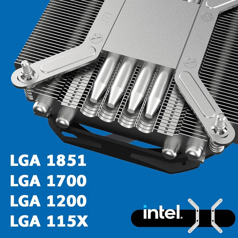 Akasa Alucia H4i, Intel LGA1700/1200/115X kompatybilny z 4 końcówkami rur grzewczych z kulką chłodzącą CPU, wentylator 92 mm, maksymalna prędkość 3600 RPM, wentylator chłodzący o niskim poziomie