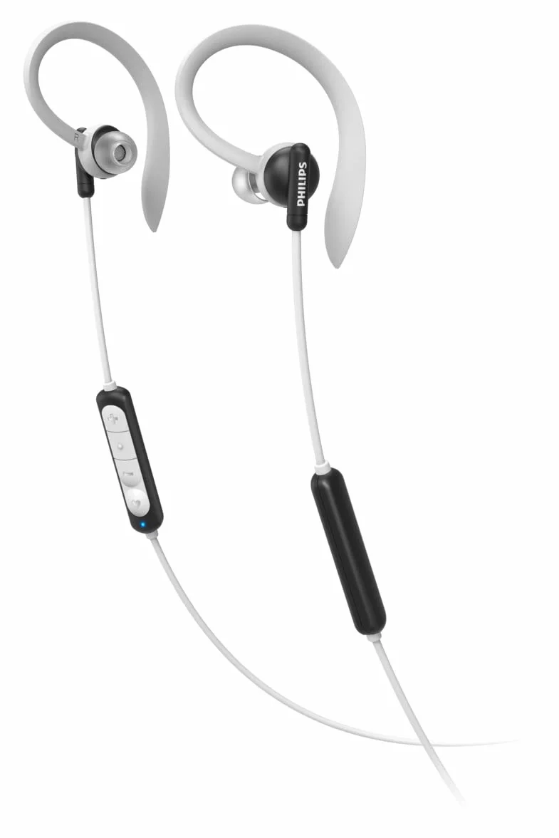 Philips A4205BK Bezprzewodowe sportowe słuchawki Bluetooth w uchu (Monitor tętna, Mikrofon, Sterownik Neodymowy 10 mm, Wodoodporny IPX5, Szybkie ładowanie)