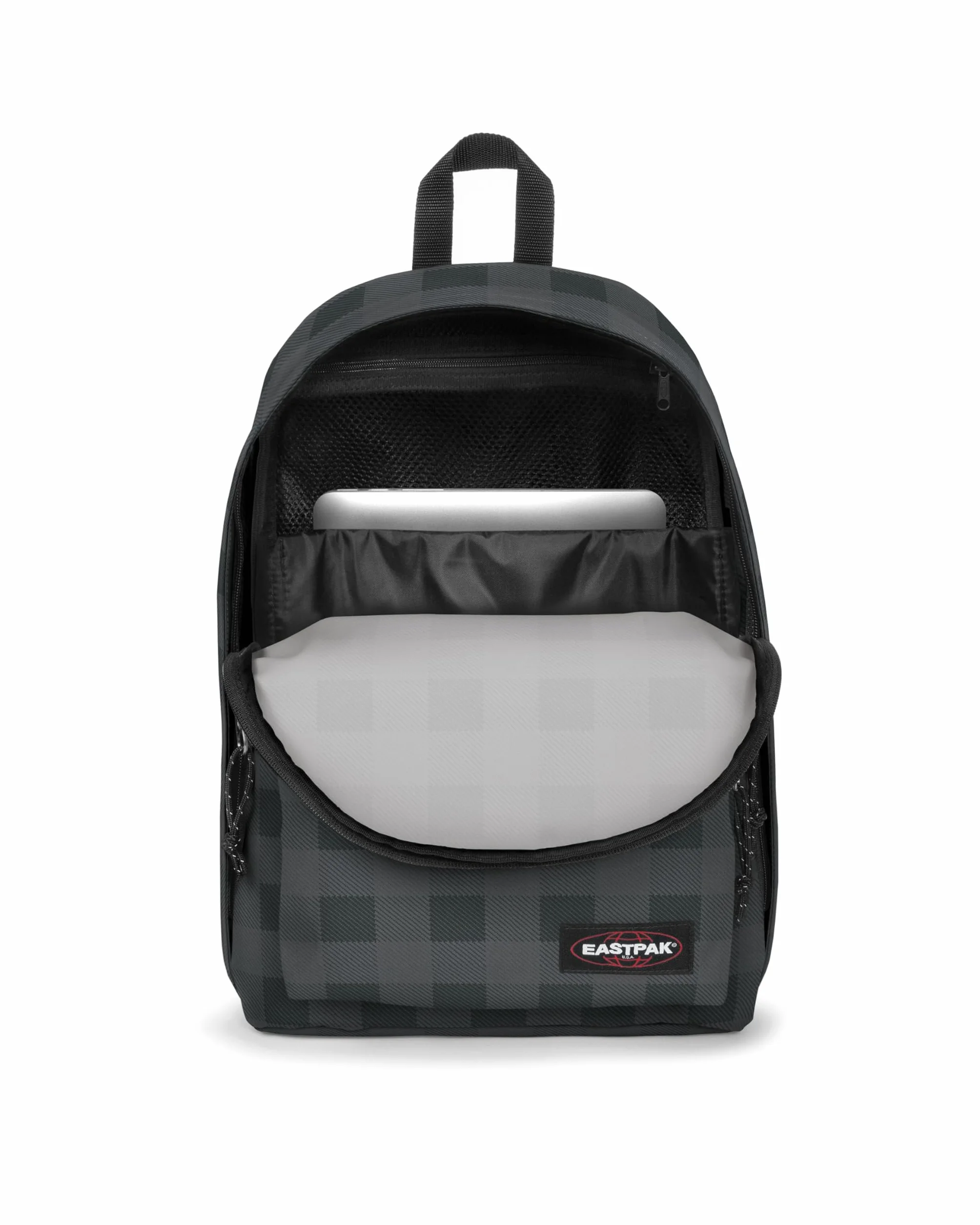 Eastpak Plecak Out of Office - Plecak na laptopa z przegrodą na laptopa 14 cali, wyściełane plecy i ramiączka, pojemność 28,5 l, 44 x 29,5 x 22 cm - Checker Grey