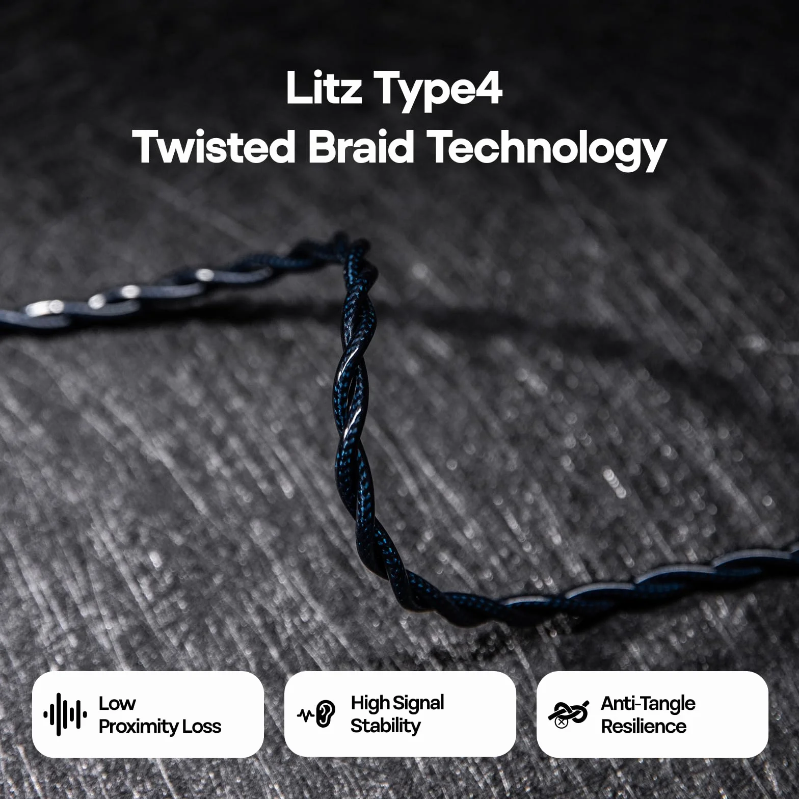 Linsoul Thieaudio Midnix IEM Kabel, 2-żyłowy, z miedzi monokrystalicznej 6N, podwójne wtyczki 3,5 mm/4,4 mm, typ Litz 4, 1,2 m, 0,78 mm, 2-pinowy, zamienny przewód do profesjonalnych słuchawek