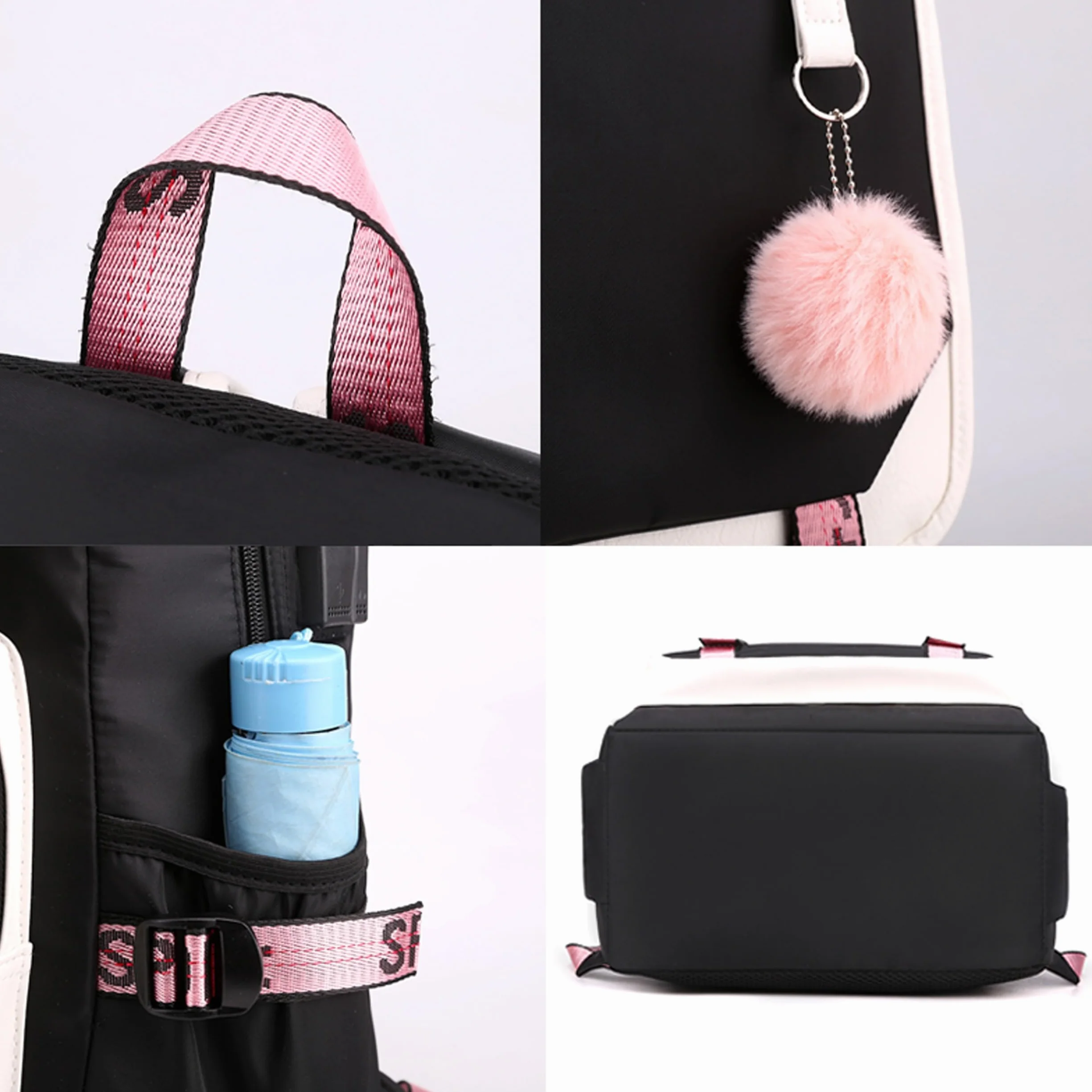 Roffatide Anime Kuromi Print Business Casual Laptop Ramiona Plecak Podróżny Turystyka Plecak Plecak 17 cali