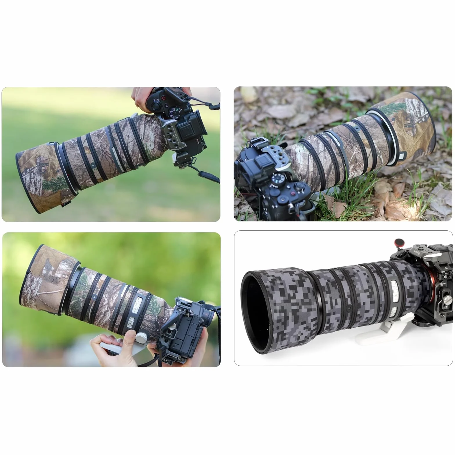 Osłona obiektywu do Sony FE 70-200 mm F/2.8 GM OSS II pokrowiec ochronny obiektywu aparatu kamuflażowego (kolor #kamuflaż dżungli - wodoodporny) osłona przeciwdeszczowa