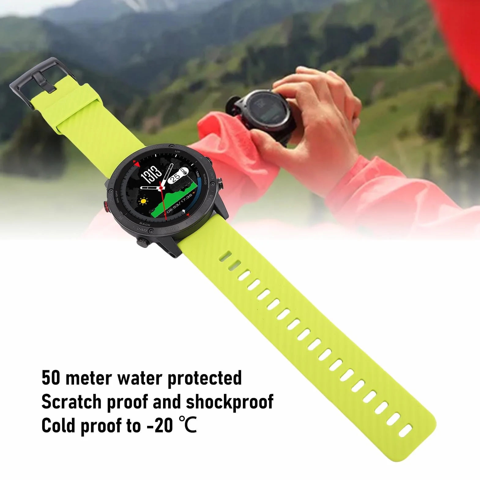 Keenso Smartwatch Nurkowania, Sportowy na Rękopis do Biegania na świeżym Powietrzu, Przypomnienie Komunikatów, Odpowiednie do Sportu i Codzienne Użytkowanie