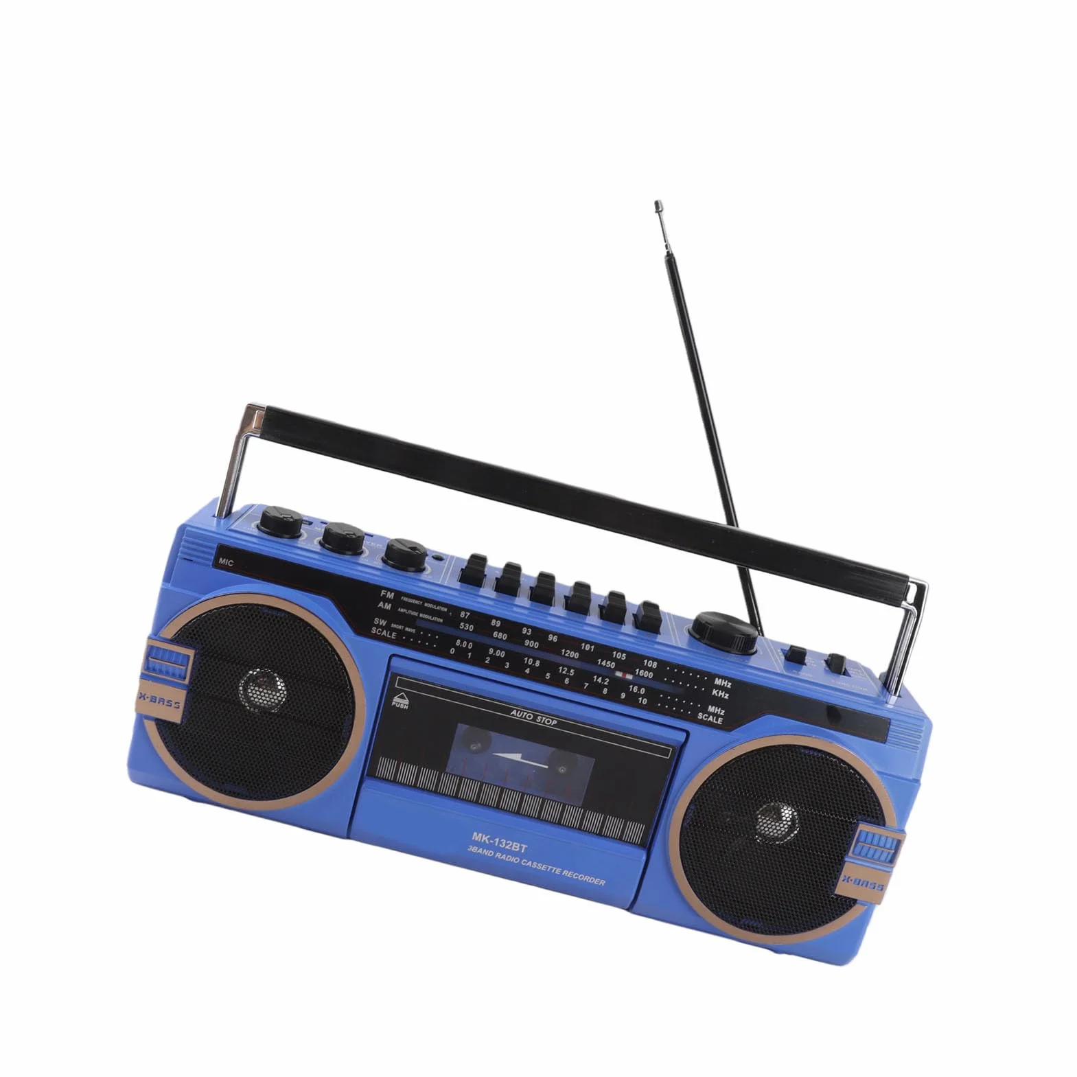 Odtwarzacz kasetowy, retro magnetofon w stylu vintage, złącze USB, gniazdo słuchawkowe, radio AM FM SW, gniazdo na kartę pamięci, wielofunkcyjny bezprzewodowy odtwarzacz kasetowy do