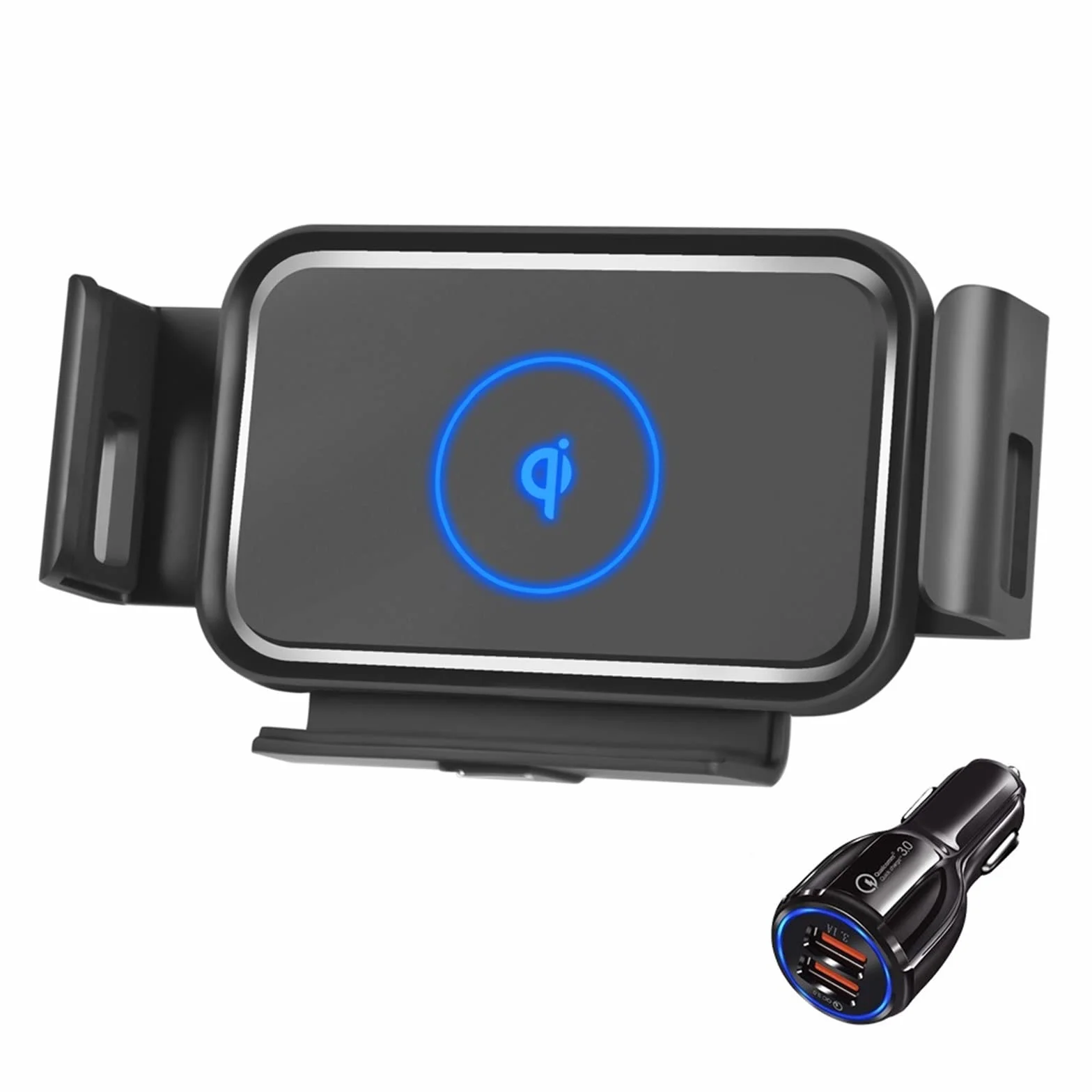 Ładowarka bezprzewodowa, Bezprzewodowa ładowarka samochodowa Składany ekran 15W Szybka ładowarka do telefonu Uchwyt do telefonu(S2 With Car Charger)