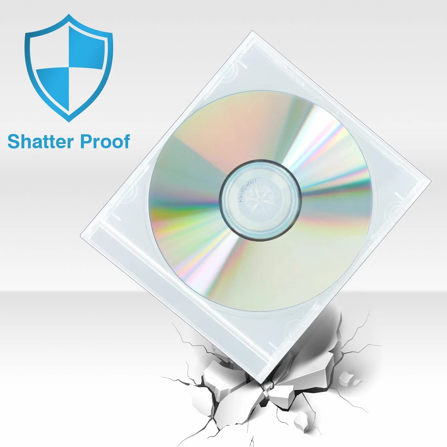maxtek Nietłukące się etui na klejnoty PP, 10,4 mm, standardowe, jednodyskowe, przezroczyste etui na klejnoty CD z przezroczystą tacą, opakowanie 10 sztuk