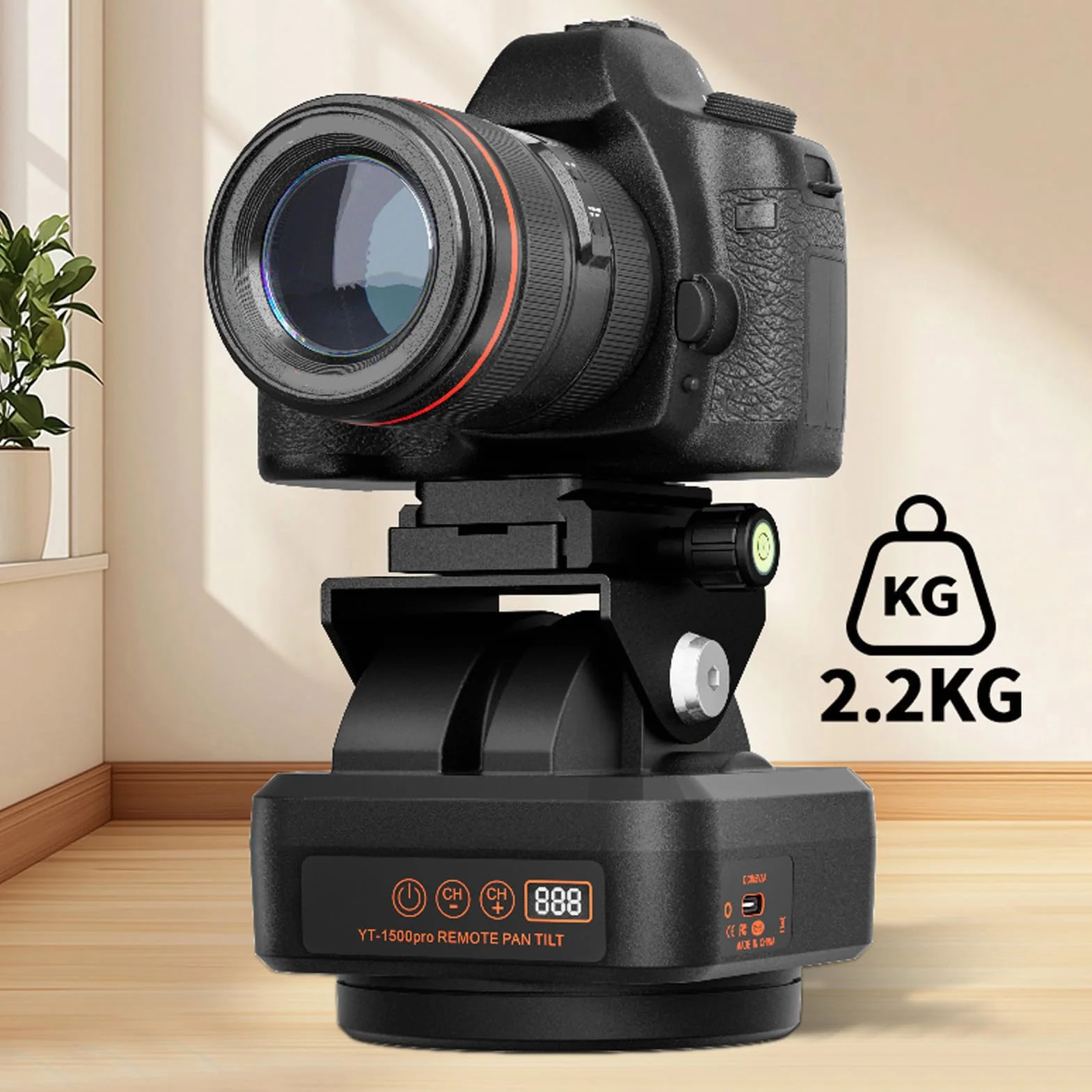 Haofy Pan Zmotoryzowany z Odchylaniem Zdalnego Sterowania na Smartfonach i Kamer DSLR, Elastycznej i Odpornej Głowicy Statywowej, Fotografii, Fotografii, Materiału Aluminiowego Aluminium