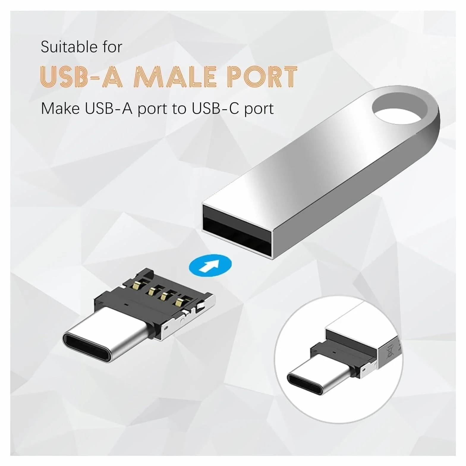 Adapter USB-C męski na USB 2.0 żeński OTG 1-20 szt. (3 szt.)