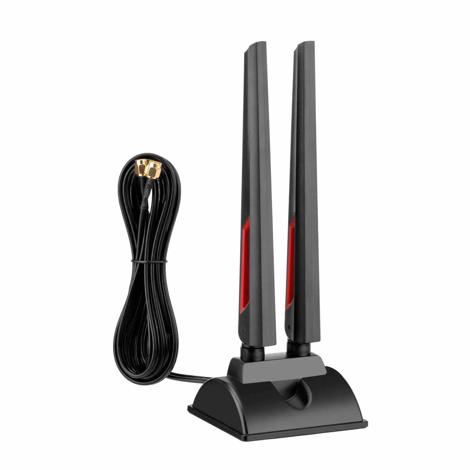 Superbat Antena WiFi 6E Tri-Band 2,4 GHz 5 GHz 6 GHz WLAN Antena magnetyczna Base z RP-SMA 200 cm przedłużacz do kart Wi-Fi, karty PCI, płyty głównej Bluetooth, Wi-Fi 6, routera FPV, kamera