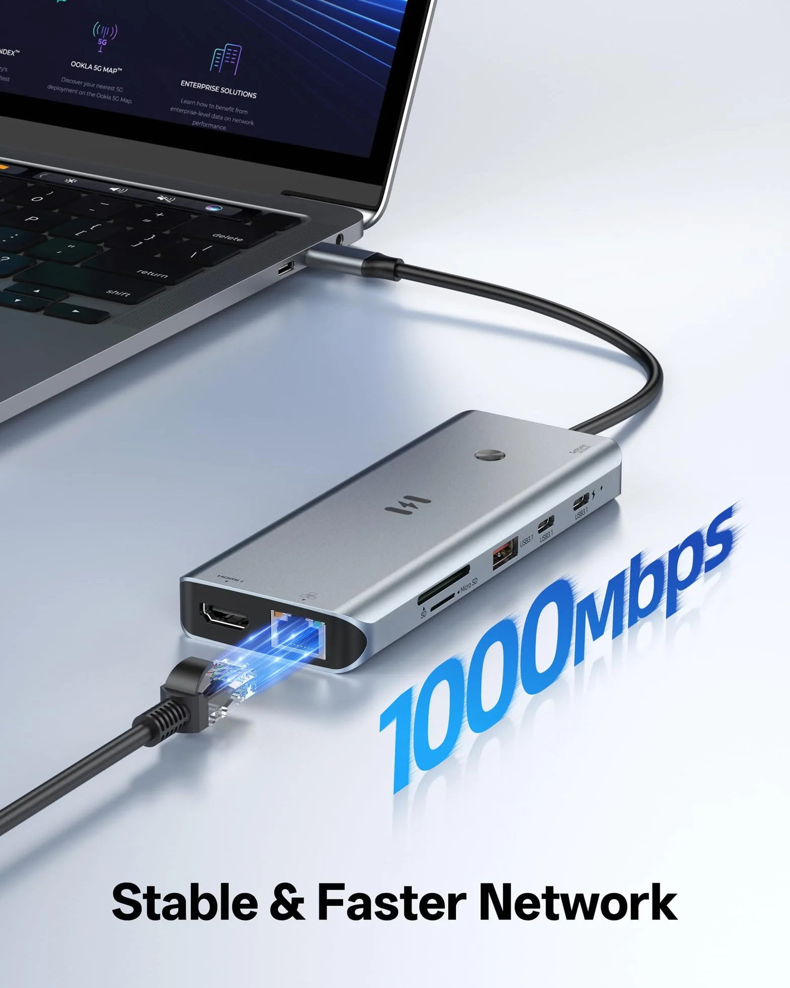 Stacja dokująca USB C 3 HDMI, Selore stacja dokująca 13 w 1, 3 monitory z potrójnym HDMI, 10 Gb/s, USB A/C 3.1, ładowanie PD 100 W, Gigabit Ethernet, czytnik kart SD/microSD do laptopów Dell/HP/Lenovo