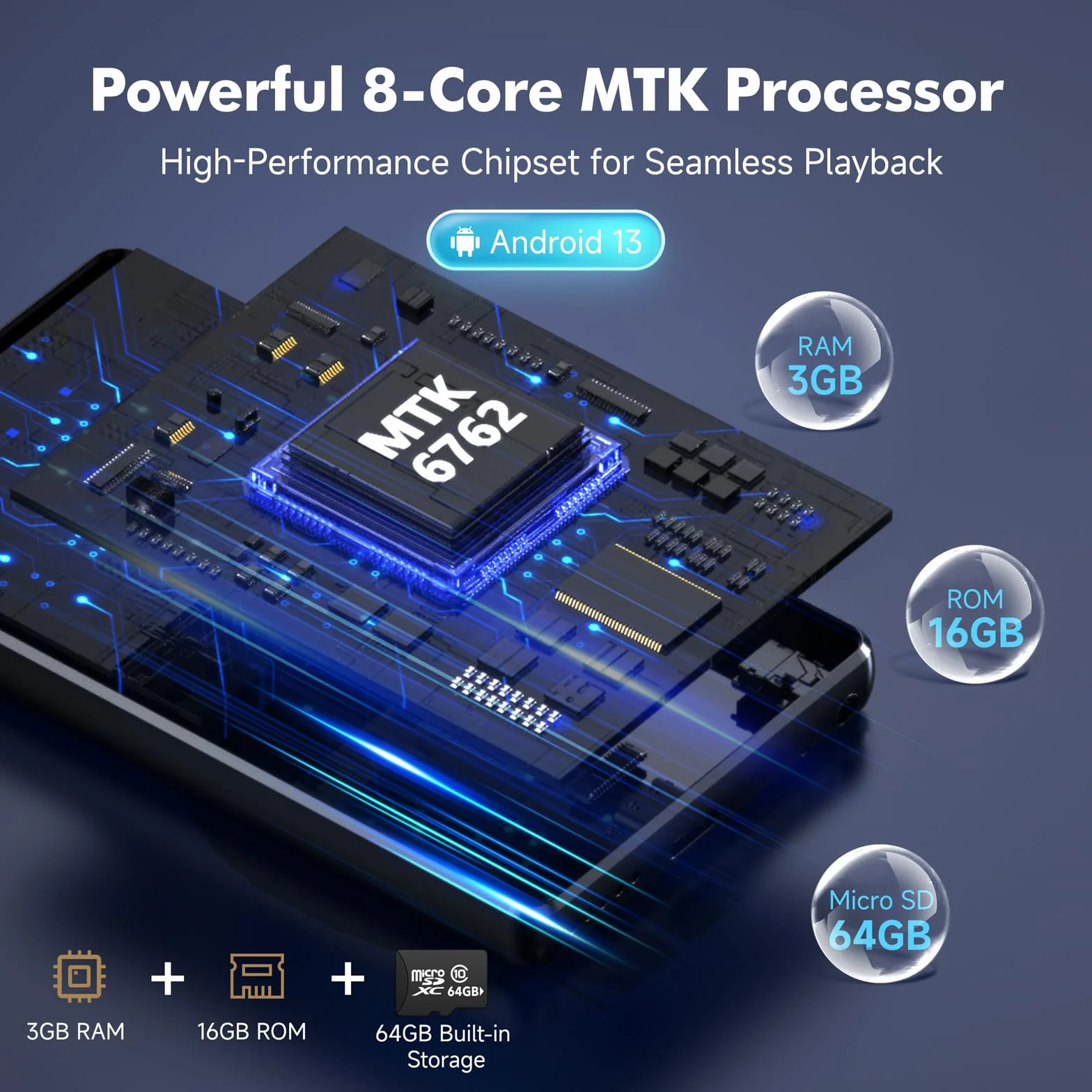 83GB odtwarzacz MP3 Spotify z Bluetooth, 4.5-calowy ekran dotykowy MP4 z WiFi, 2000mAh przenośny głośnik stereo HiFi, Amazon Music, odtwarzacz muzyki Android do strumieniowego przesyłania dla dzieci