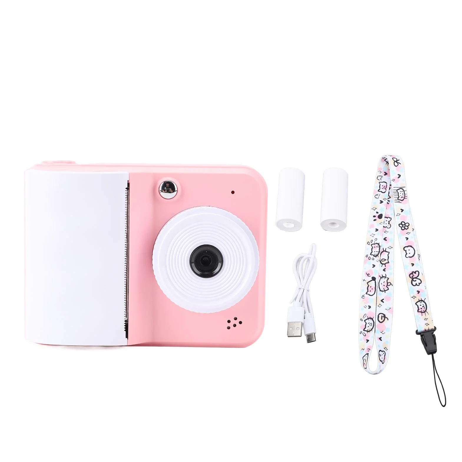 Instant Print Camera dla Dzieci, Wideo 1080p HD i 48MP Zdjęcie 2,4 -calowe Ekran Instant Camera z Papierem do Druku, Natychmiastowy Druk dla Dzieci, Aparat Cyfrowy dla Dziewcząt (PINKK)