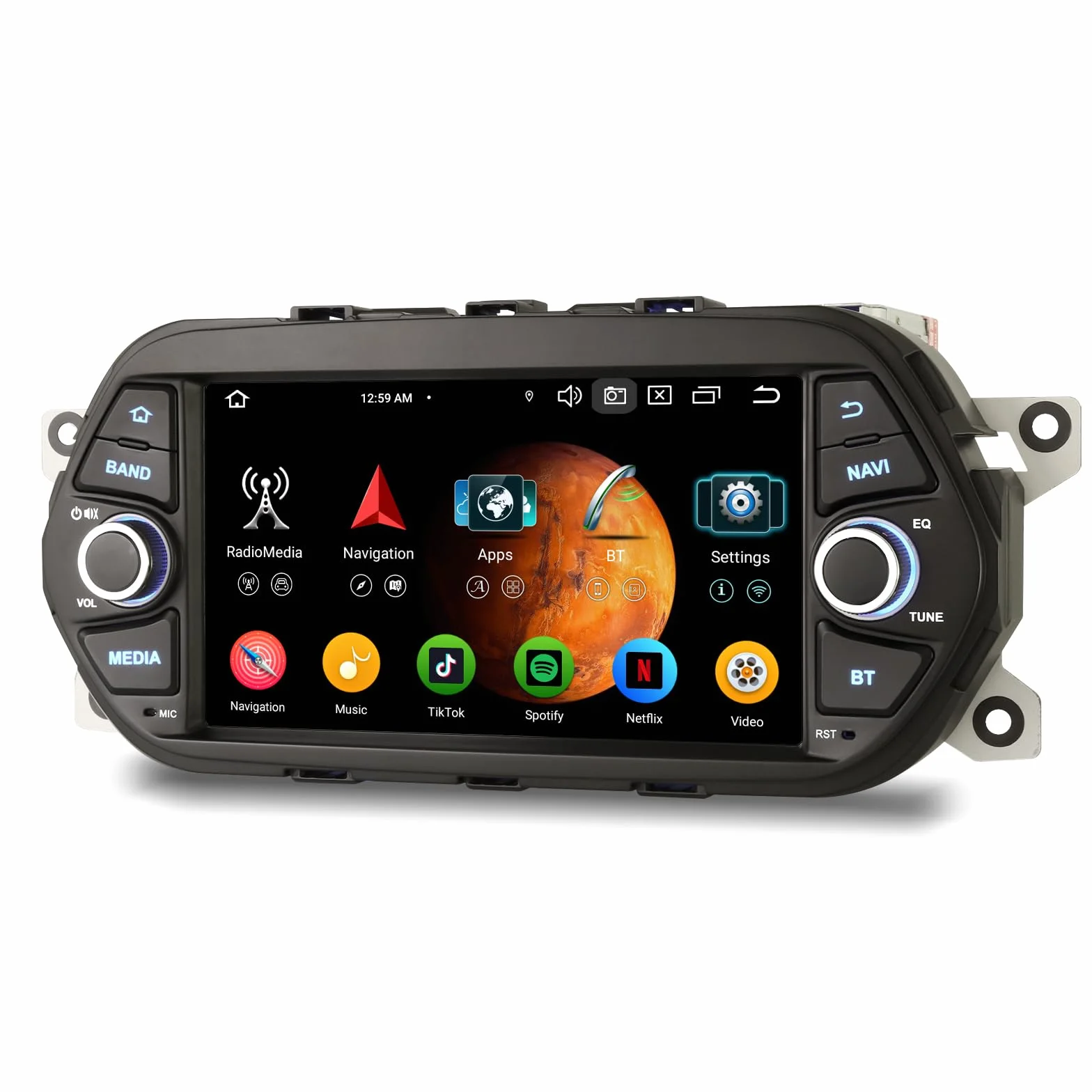 Erisin 8-rdzeniowy 4 GB + 64 GB 7 cali Android 14 radio samochodowe Bluetooth GPS nawigacja do FIAT Egea Aegea Tipo Dodge Neon obsługuje bezprzewodowe CarPlay Android Auto WiFi 4G DAB+ USB FM RDS