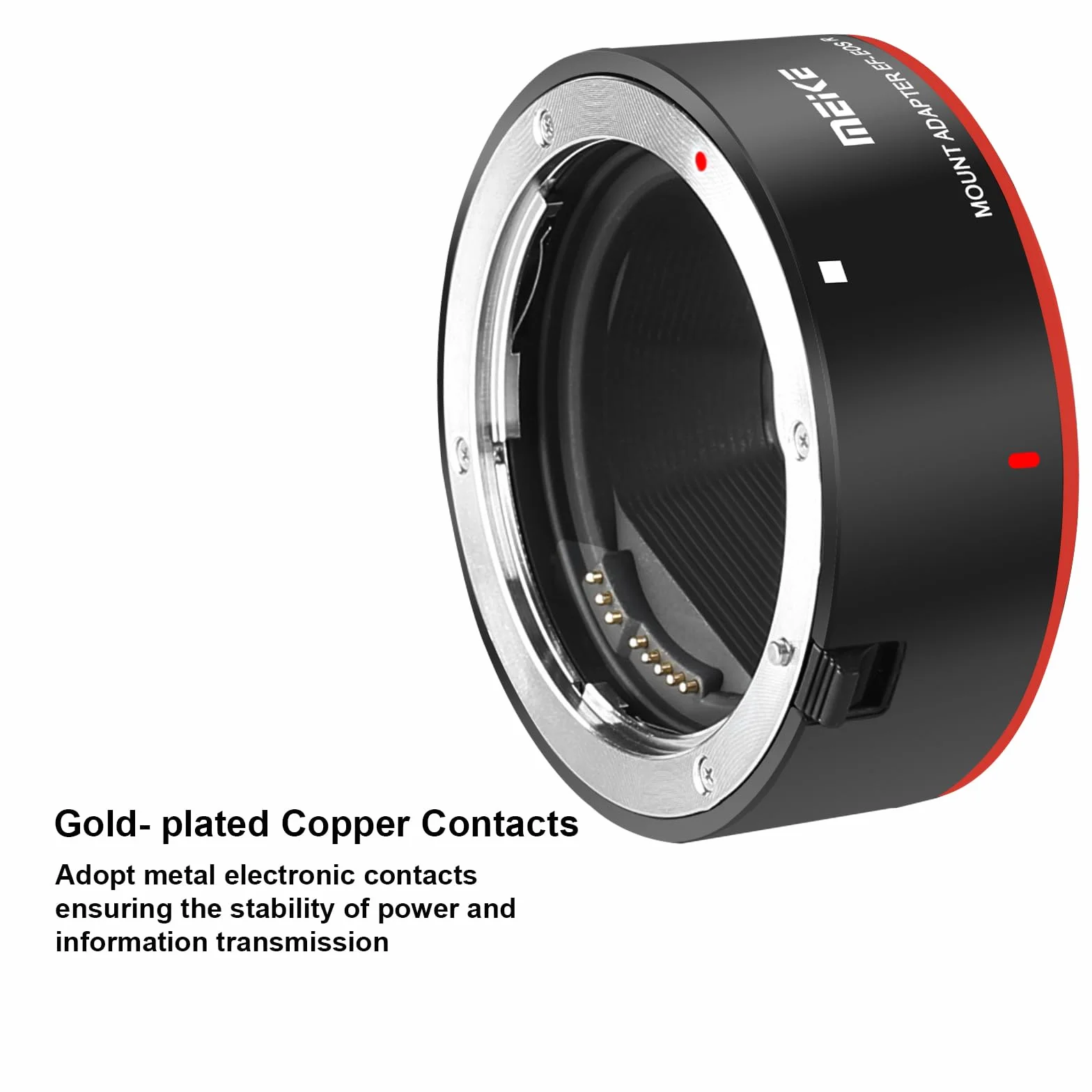 Meike Metalowy adapter obiektywu EF-EOSR, konwerter, z autofokusem, do aparatów Canon EF/EF-S, EOS-R, EOS-RP, R5, R6, R7, R10, C70 i RED