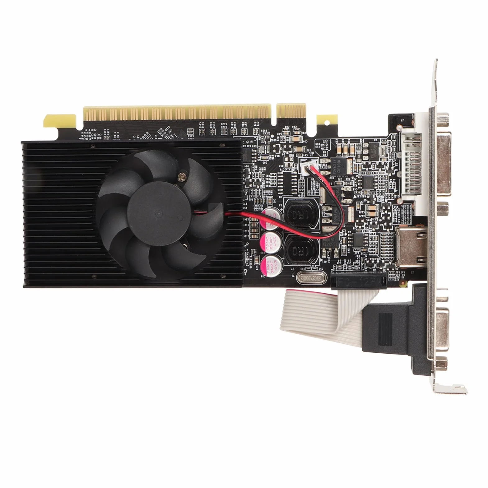 Karta Graficzna GT 730 2 GB DDR3 64-bitowa, Karta Graficzna do Gier PCIe do Komputerów Stacjonarnych, Karta Graficzna PCI Express 2.0 X16 z Interfejsami Multimedialnymi DVI