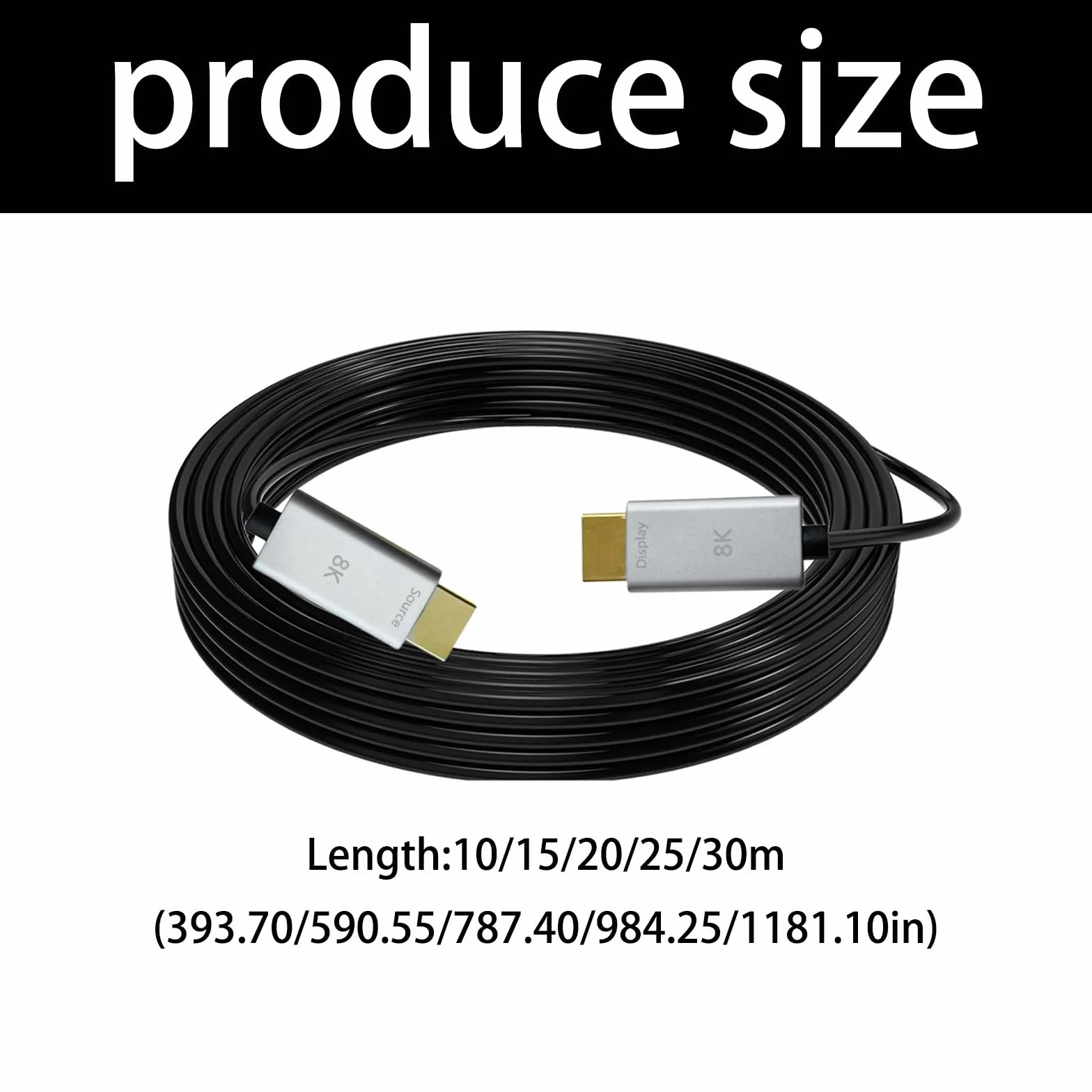 ordinarYone Kabel HDTV 8K światłowodowy kabel HDTV 2.1 8K przy 60 Hz dynamiczny 48 Gb/s, szybka prędkość do laptopa