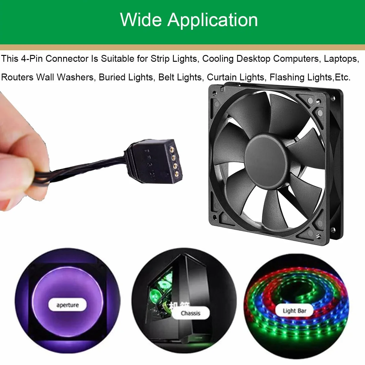 Xiatiaosann Kabel przedłużający RGB 4-pinowy 12 V męski/żeński 4-pinowy kabel przedłużający RGB do taśm LED, wentylatorów komputerowych, płyt głównych (3 żyły męskie, 3 żyły żeńskie), 6 sztuk,