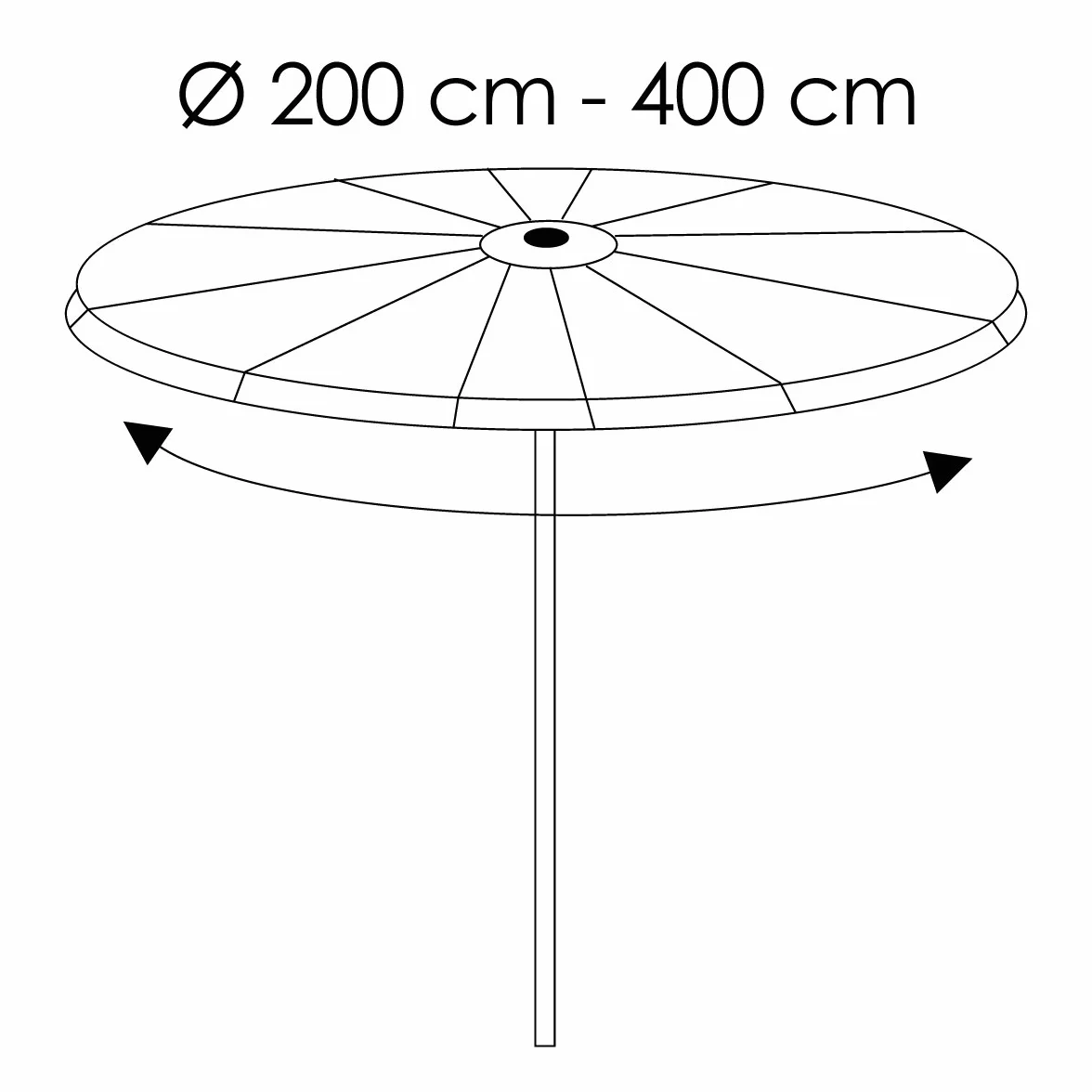 pokrowiec ochronny DELUXE na parasol Ø 200-400 cm / wodoodporny z poliestru Oxford 420D / oddychający / odporny na zimę / odporny na mróz / trwały