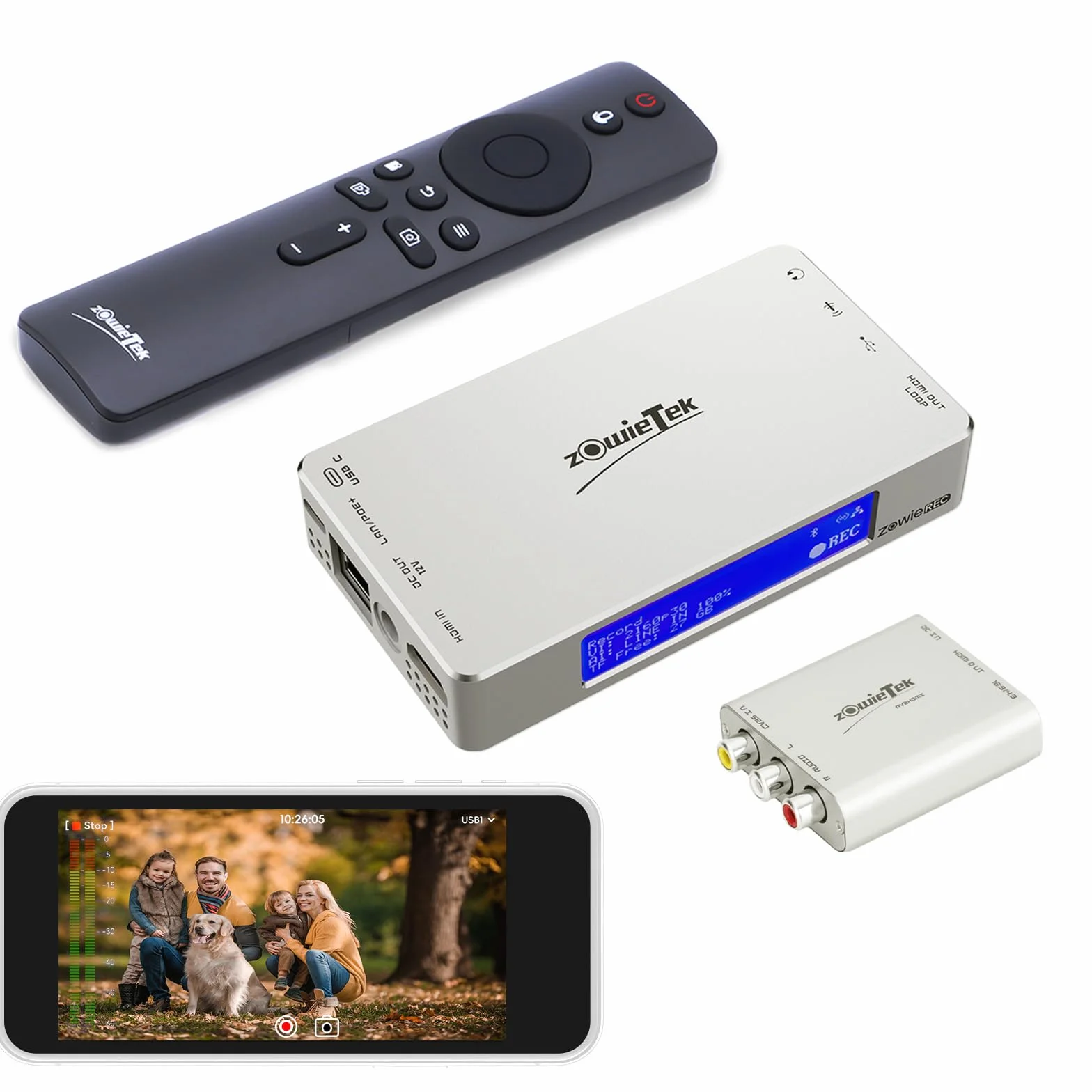 Rejestrator wideo 4K HDMI z adapterem AV na HDMI, kompatybilny z VHS, VCR, DVR, DVD, Hi8, Mini DV, kamerą, kasetą, konsolami do gier, nie wymaga komputera
