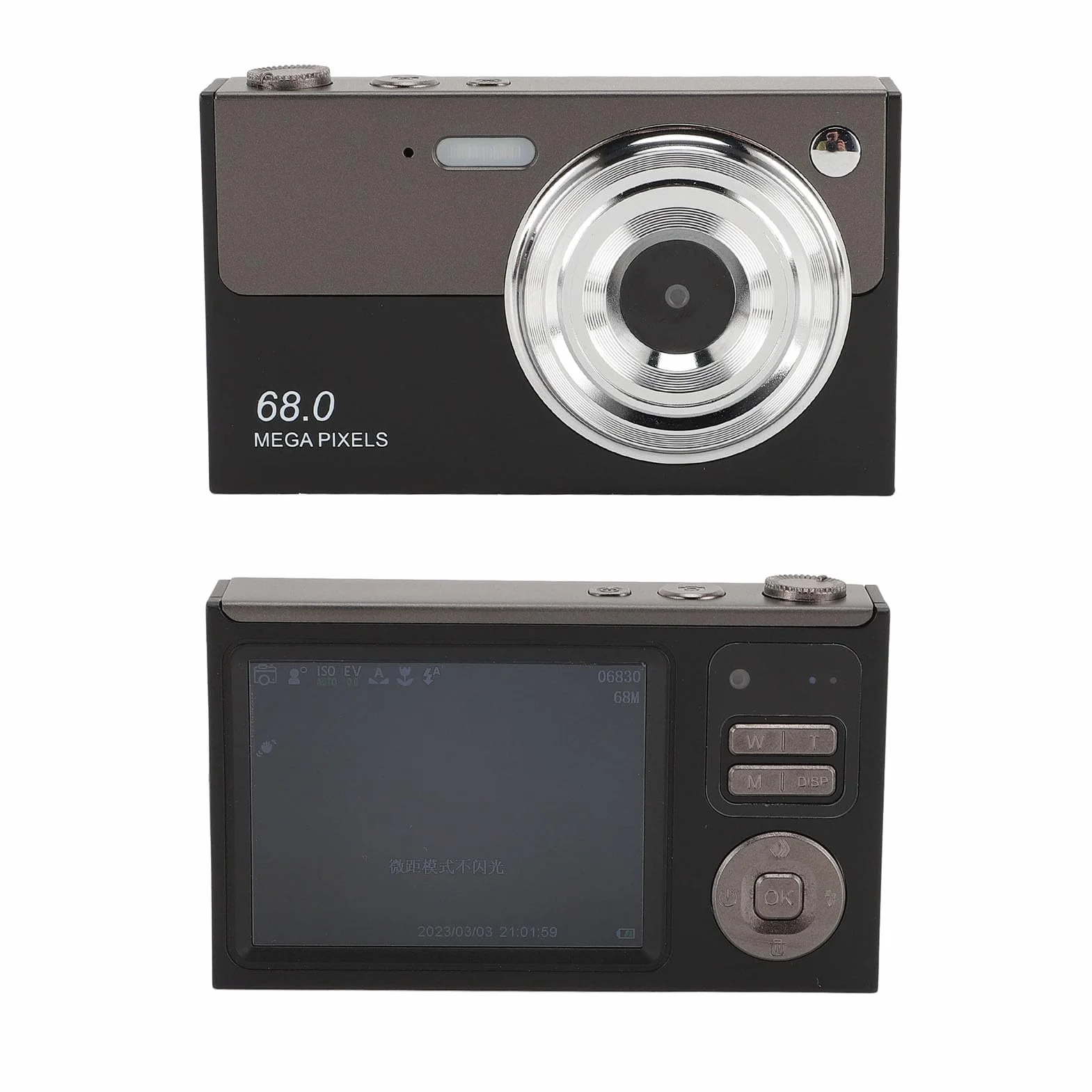Aparat Cyfrowy, Aparat do Vlogowania UHD 4K 68 MP z Autofokusem i kartą 32 GB, 16-krotny Zoom Cyfrowy, Głośnik i Mikrofon, Kompaktowy Aparat z Systemem Anti-Shake dla Nastolatków