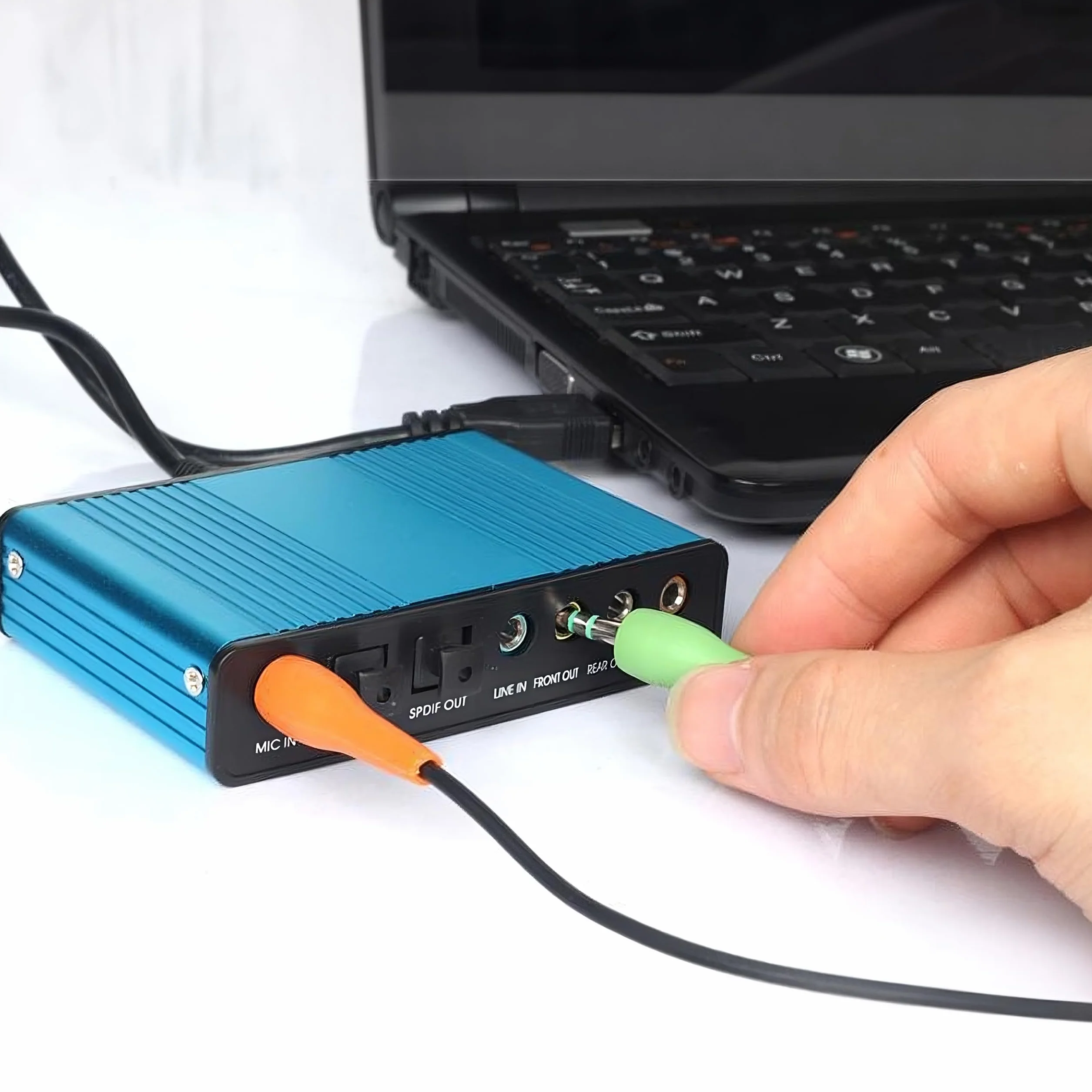Retoo Zewnętrzna karta dźwiękowa 7.1 Surround, adapter audio stereo, regulacja głośności