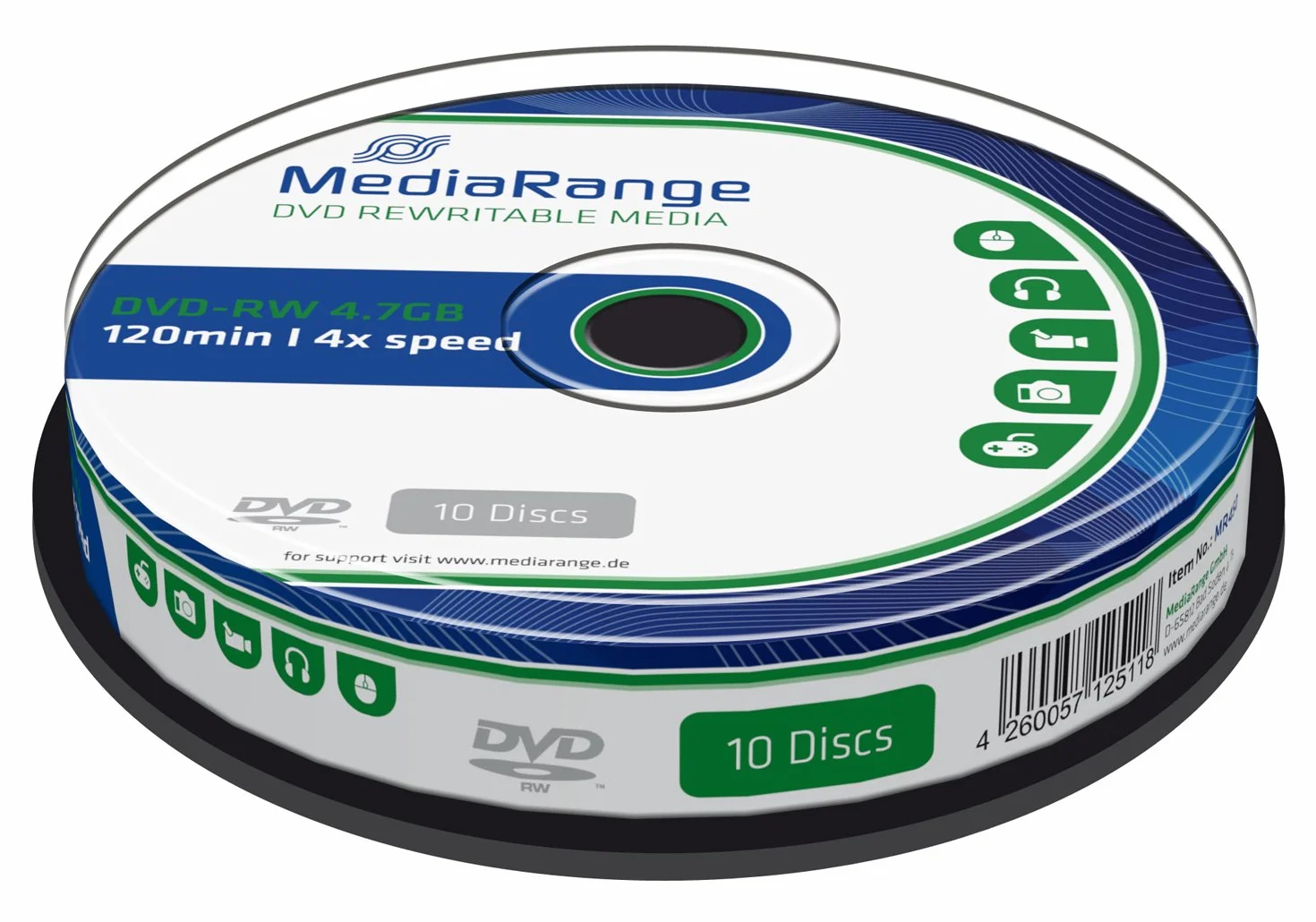 MediaRange MR450 DVD-RW 4,7 GB 10 sztuk