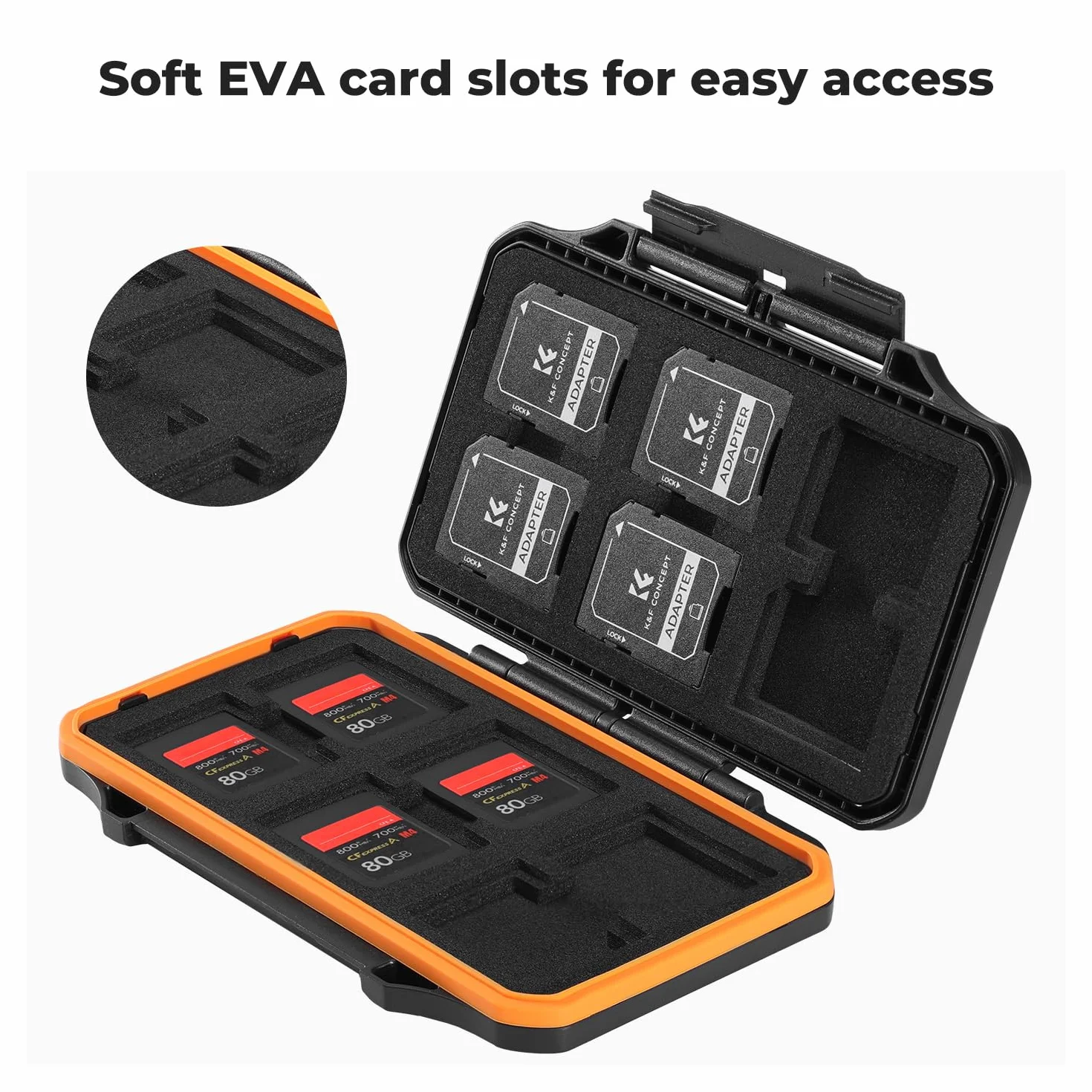 K&F Concept Etui na karty pamięci 12 SD 12 CFE-A Slot Card Storage wodoodporne odporne na wstrząsy organizer