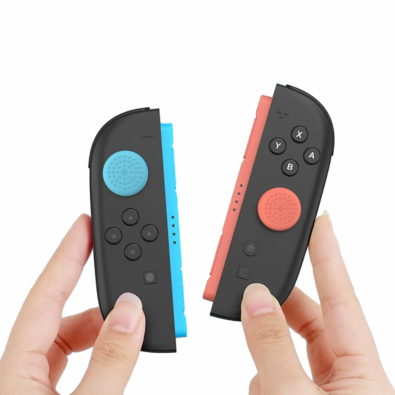 Silikonowe nakładki ochronne na kciuki do Nintendo Switch 2 Joy-Con, niebieskie/pomarańczowe/czarne, 12 sztuk