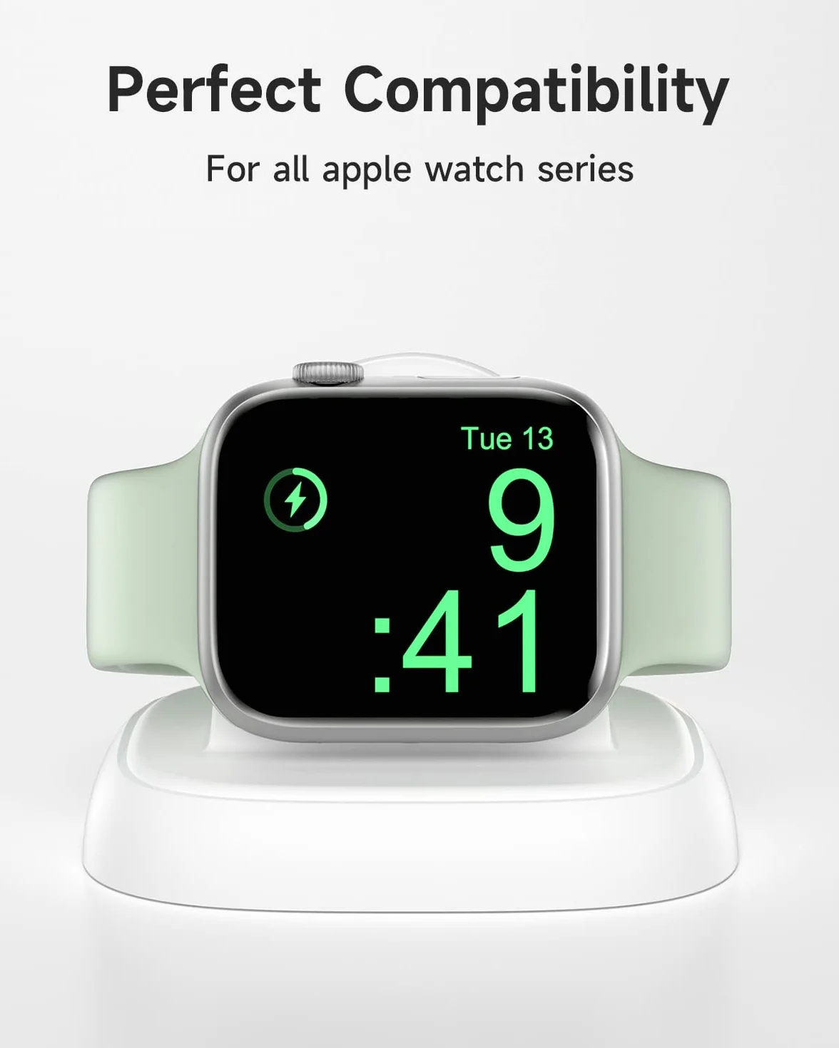 NEWDERY Bezprzewodowa stacja ładująca do Apple Watch 9/Ultra, stacja dokująca, magnetyczny uchwyt do ładowania iWatch, przenośna mini ładowarka podróżna do iWatch serii 9/8/Ultra/7/6/5/3/2/SE (biała)