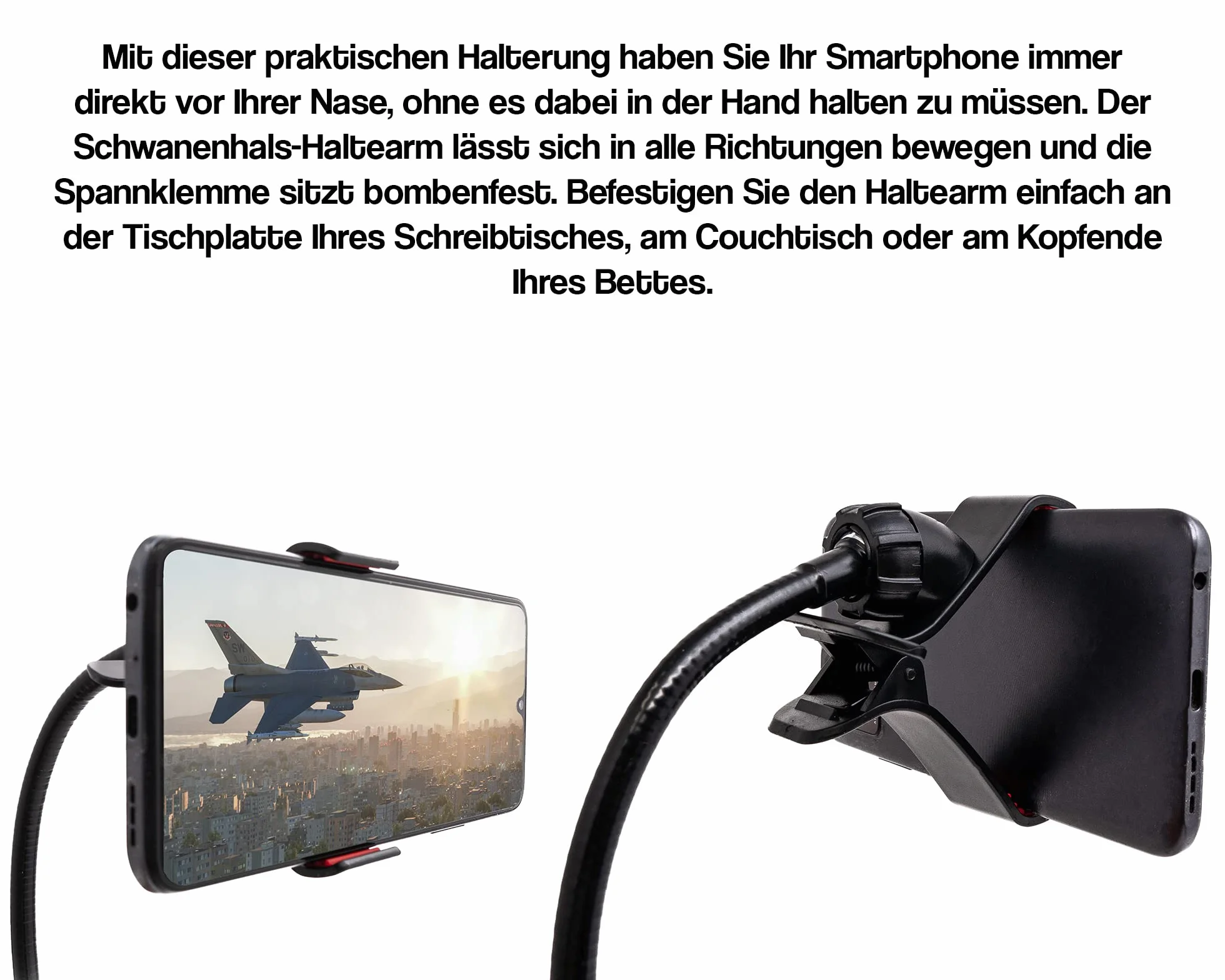 System-S Uniwersalny uchwyt elastyczny stół i łóżko, wysięgnik do smartfona, telefonu komórkowego
