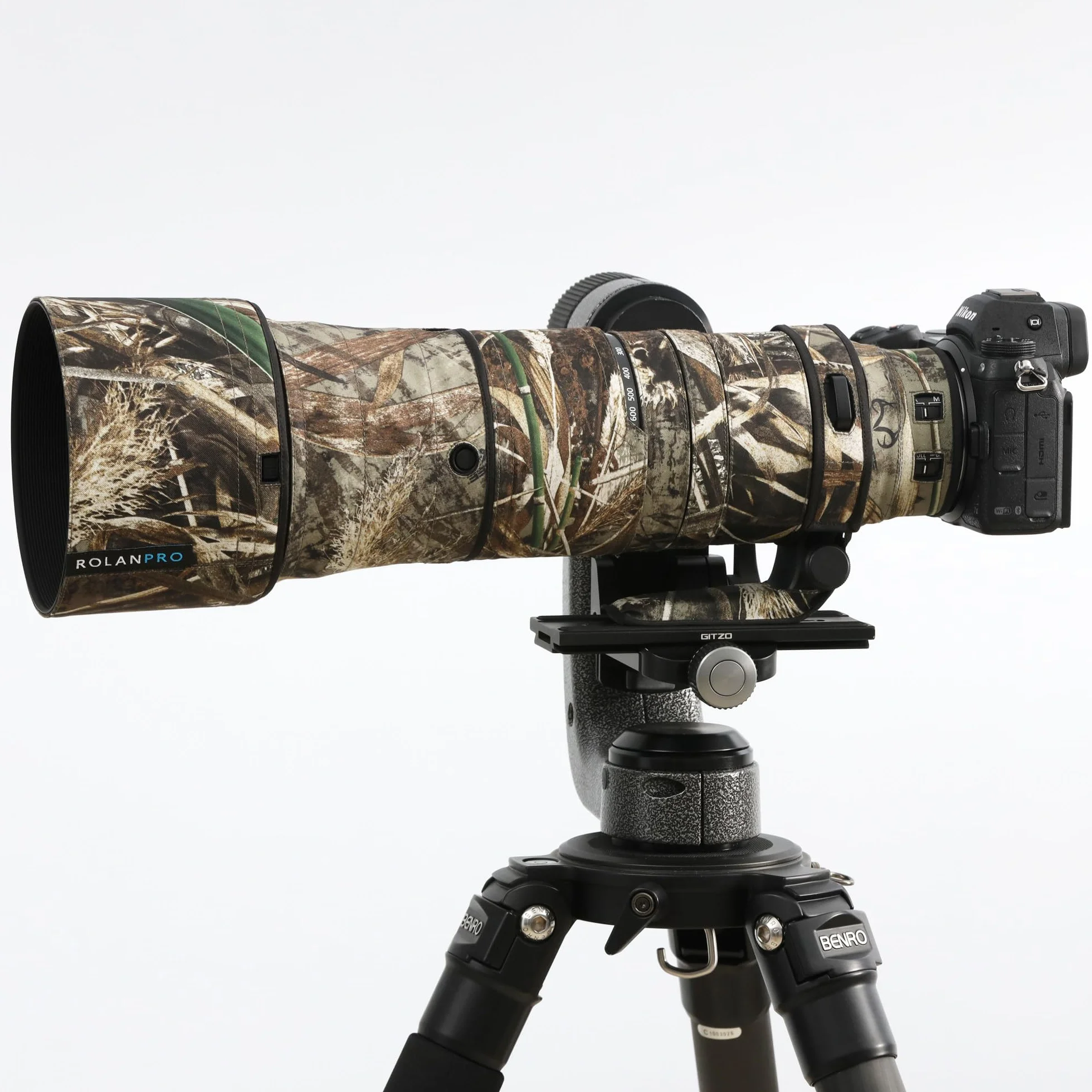 ROLANPRO Wodoodporny Płaszcz Ochronny kompatybilny z Nikon Z 180-600mm f/5.6-6.3 VR, Kamuflażowa Osłona Obiektywu na Deszcz Fotografia Ptaków, #9 Trawa