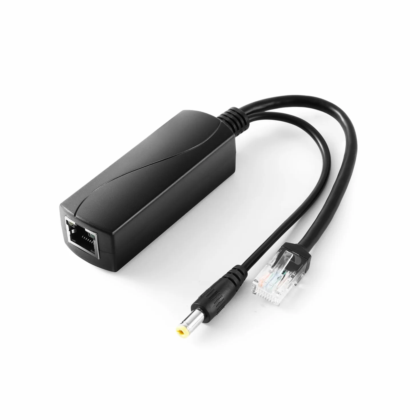 Rozdzielacz Gigabit PoE 12 V 1 A z wyjściem IEEE 802.3af Standardowy 10, 100, 1000 Mbps Power Over Ethernet rozdzielacz adapter do kamery IP CCTV monitoringu 5,5 x 2,1 mm kabel z wtyczką DC (PS5712G)