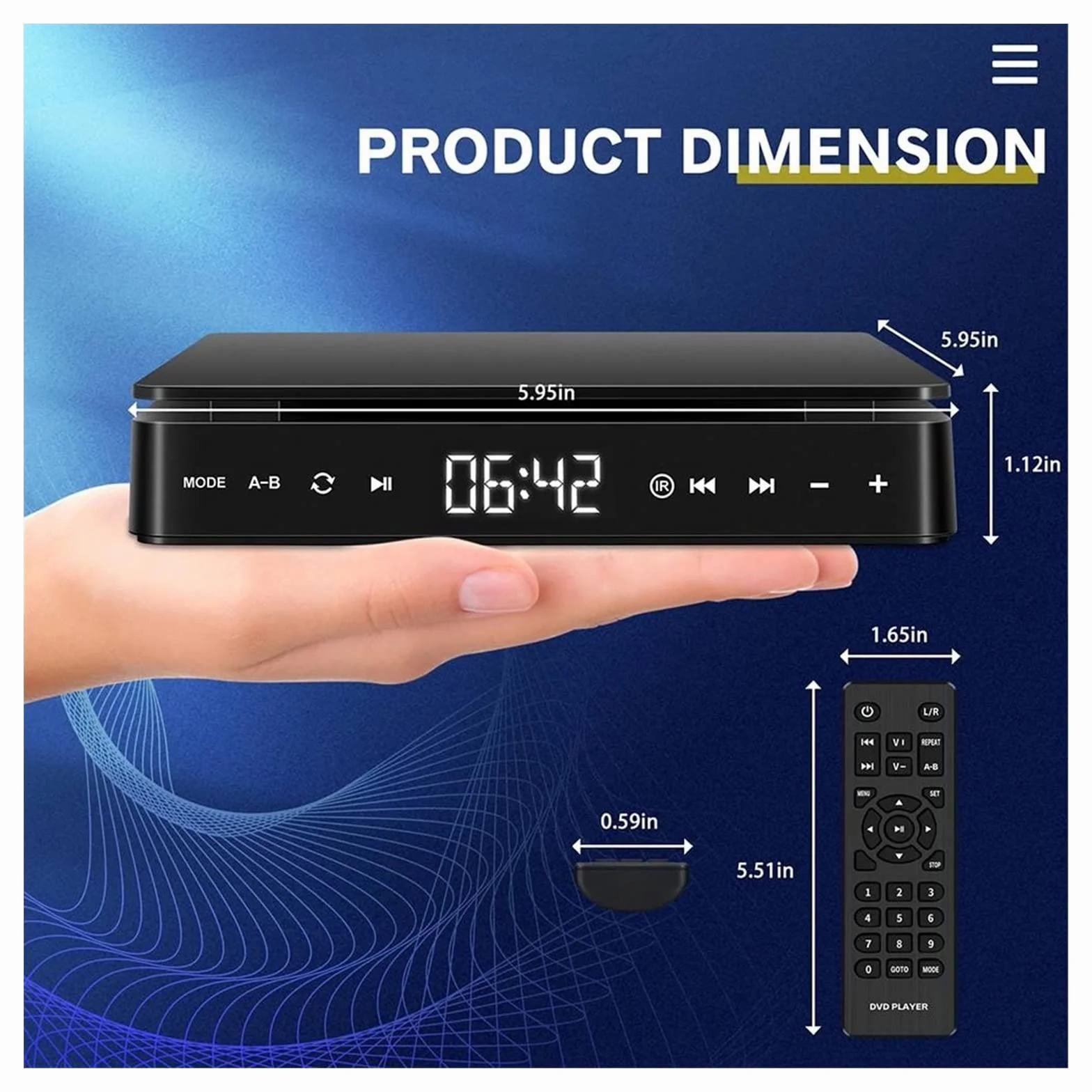 Przenośny Odtwarzacz DVD, Mini odtwarzacz CD domowy odtwarzacz DVD/VCD Hd wideo odtwarzacz DVD Hifi głośniki stereo 1080P wielofunkcyjny przenośny odtwarzacz DVD do telewizora projektor, Zgodność Z W